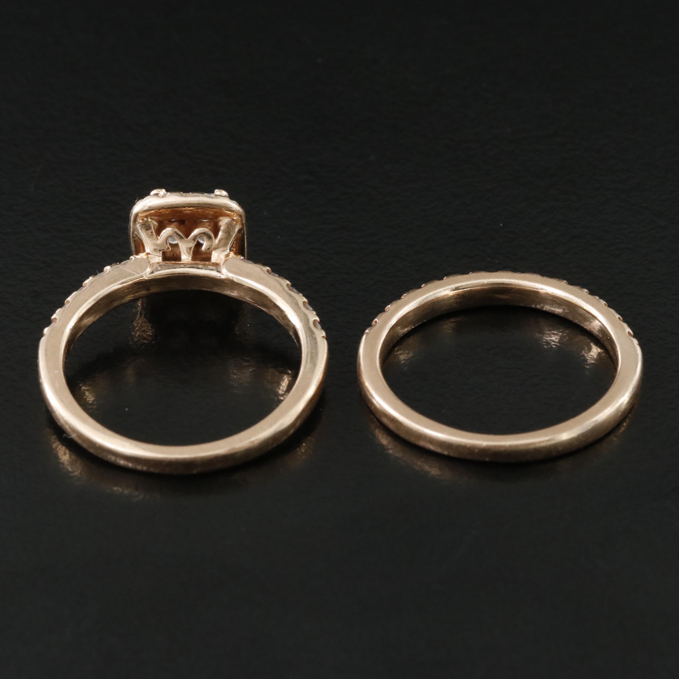 14K Rose Gold 1.02 CTW Diamond Ring Set