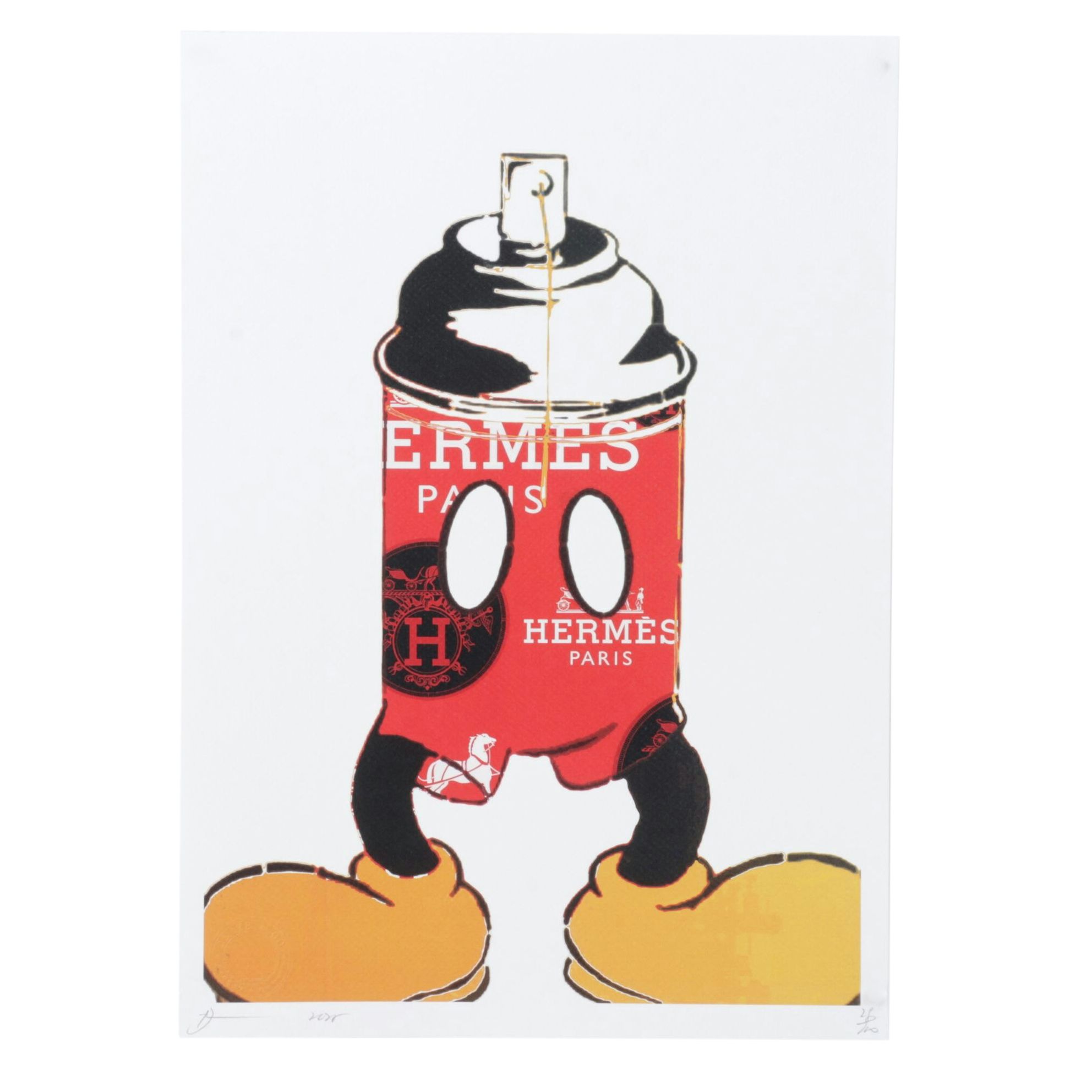 Death NYC Pop Art Digital Graphic Print Homage to Hermès x Mickey Mouse, 2025