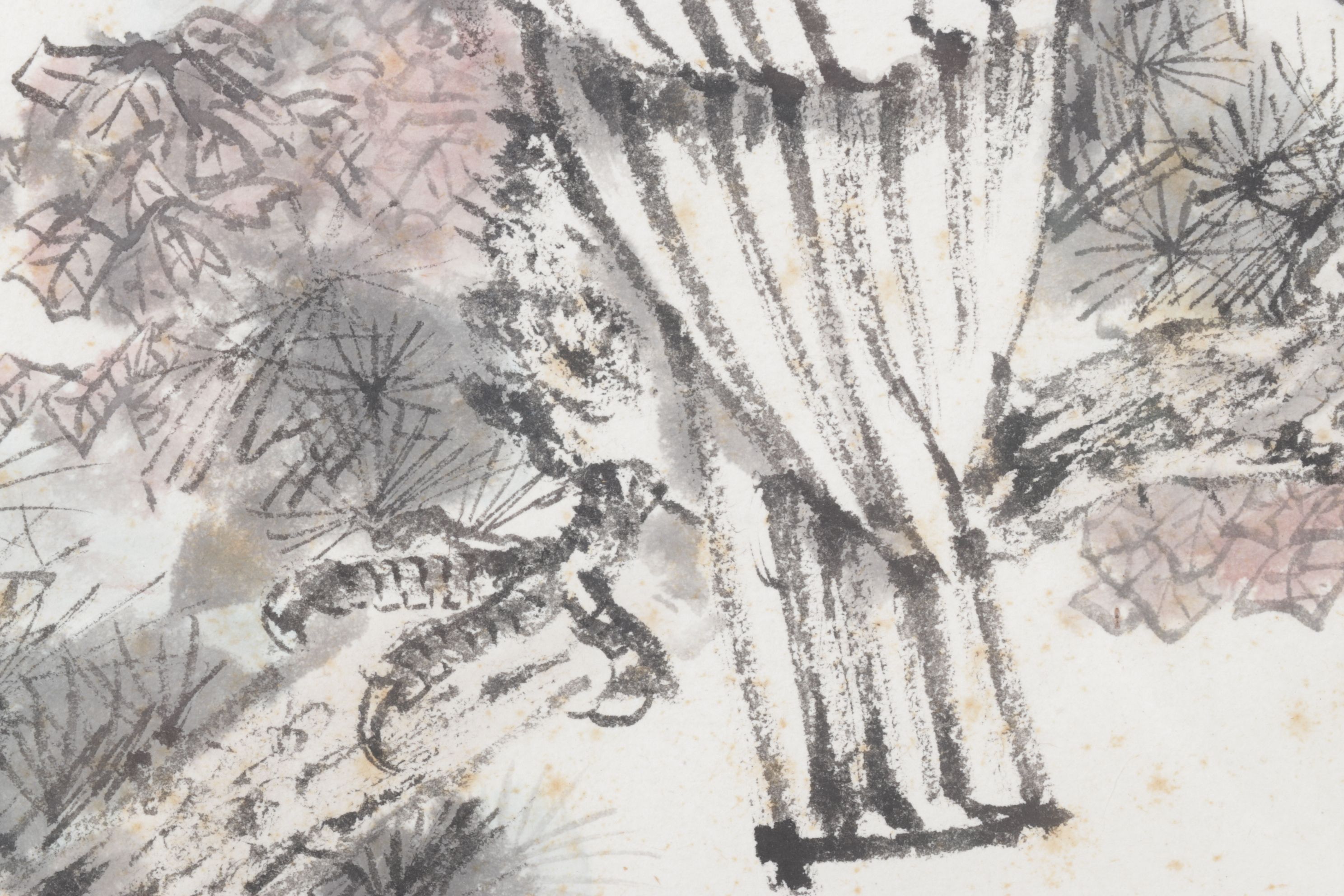 Chinese Watercolor Painting of a Perched Wedge-Tail Eagle, Mid-Late 20th Century