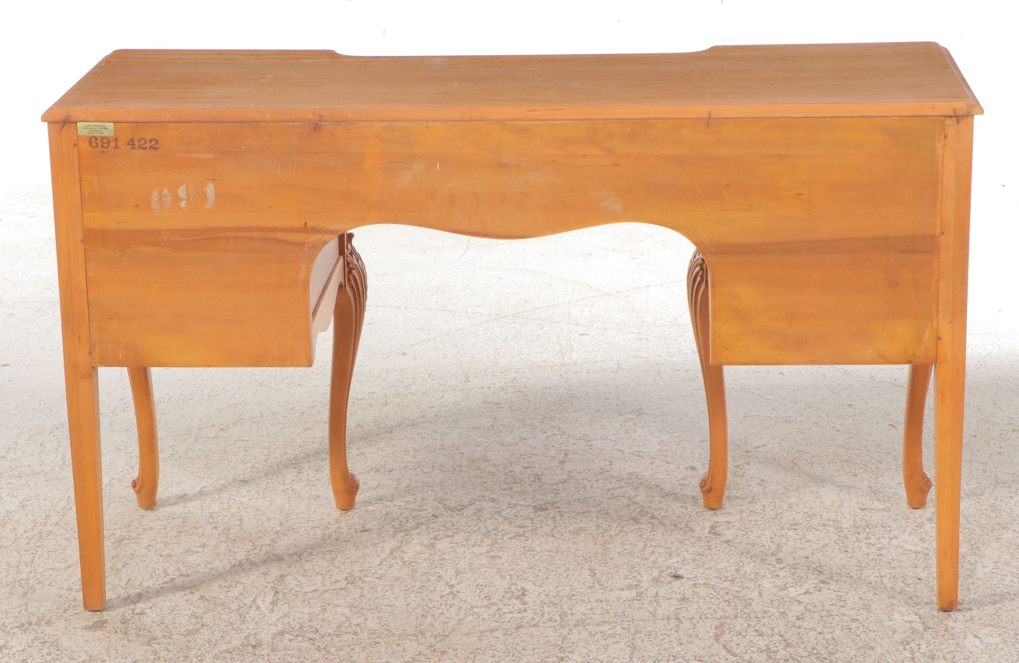 Louis XV Style Vanity Table with Upholstered Stool