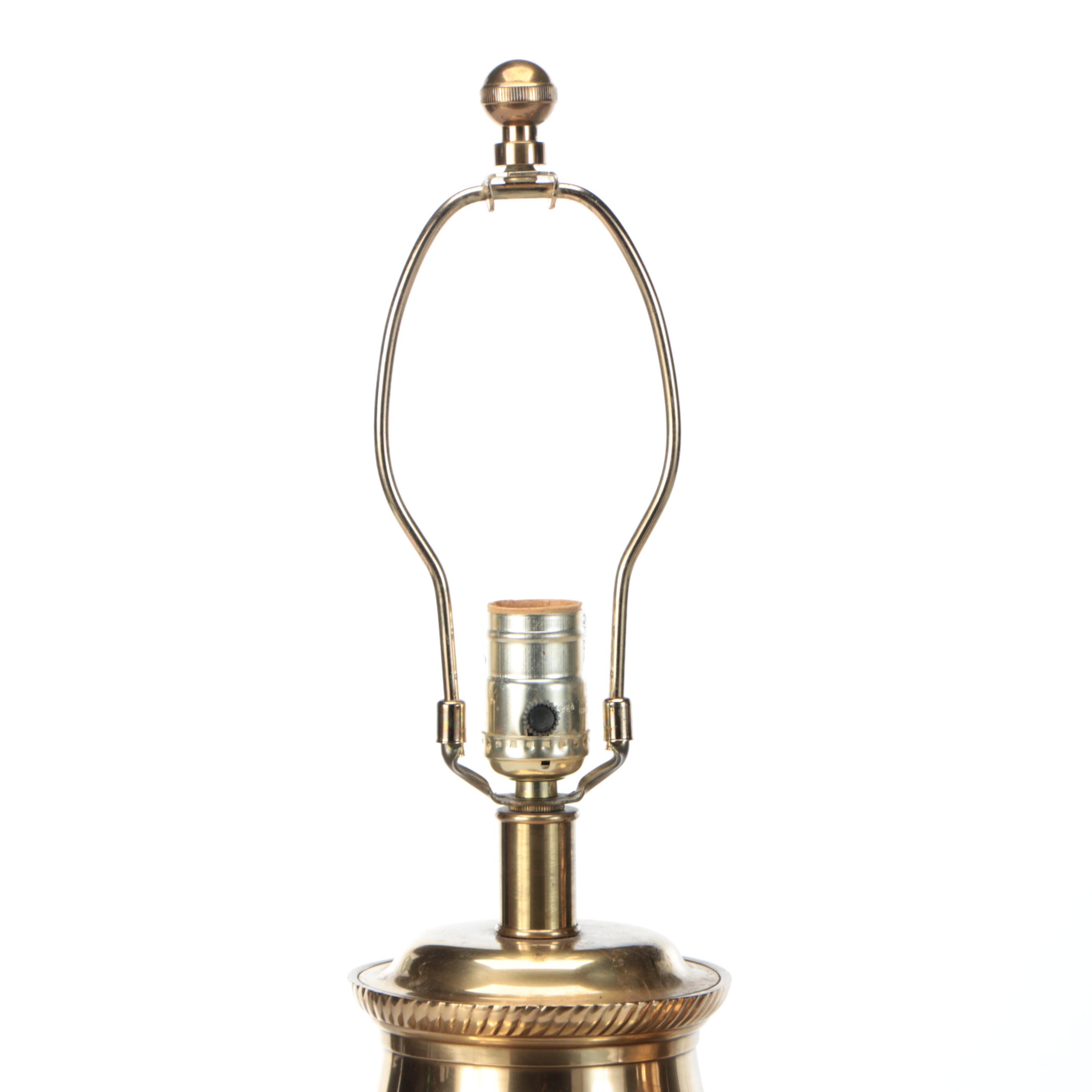Spun Brass Urn Table Lamp Pair
