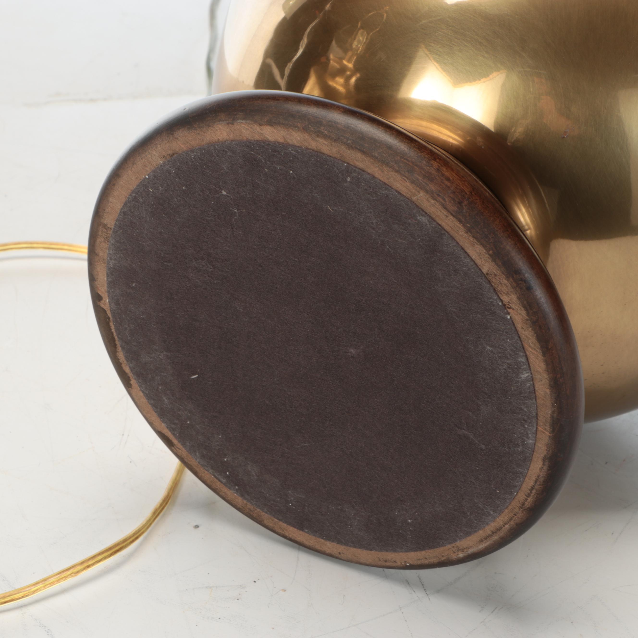 Spun Brass Urn Table Lamp Pair