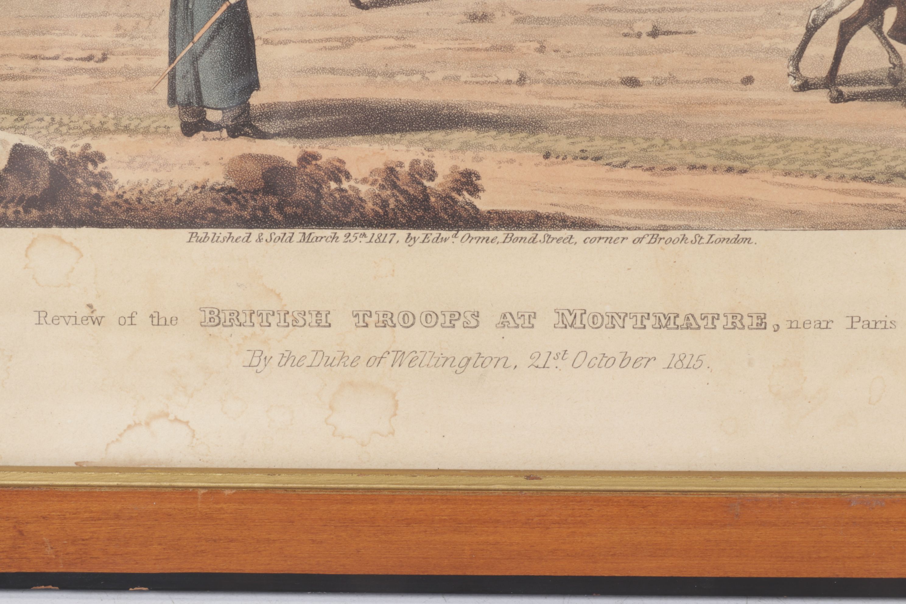 Edward Orme Lithograph After G. Scharf "British Troops in Montmatre...", 1817