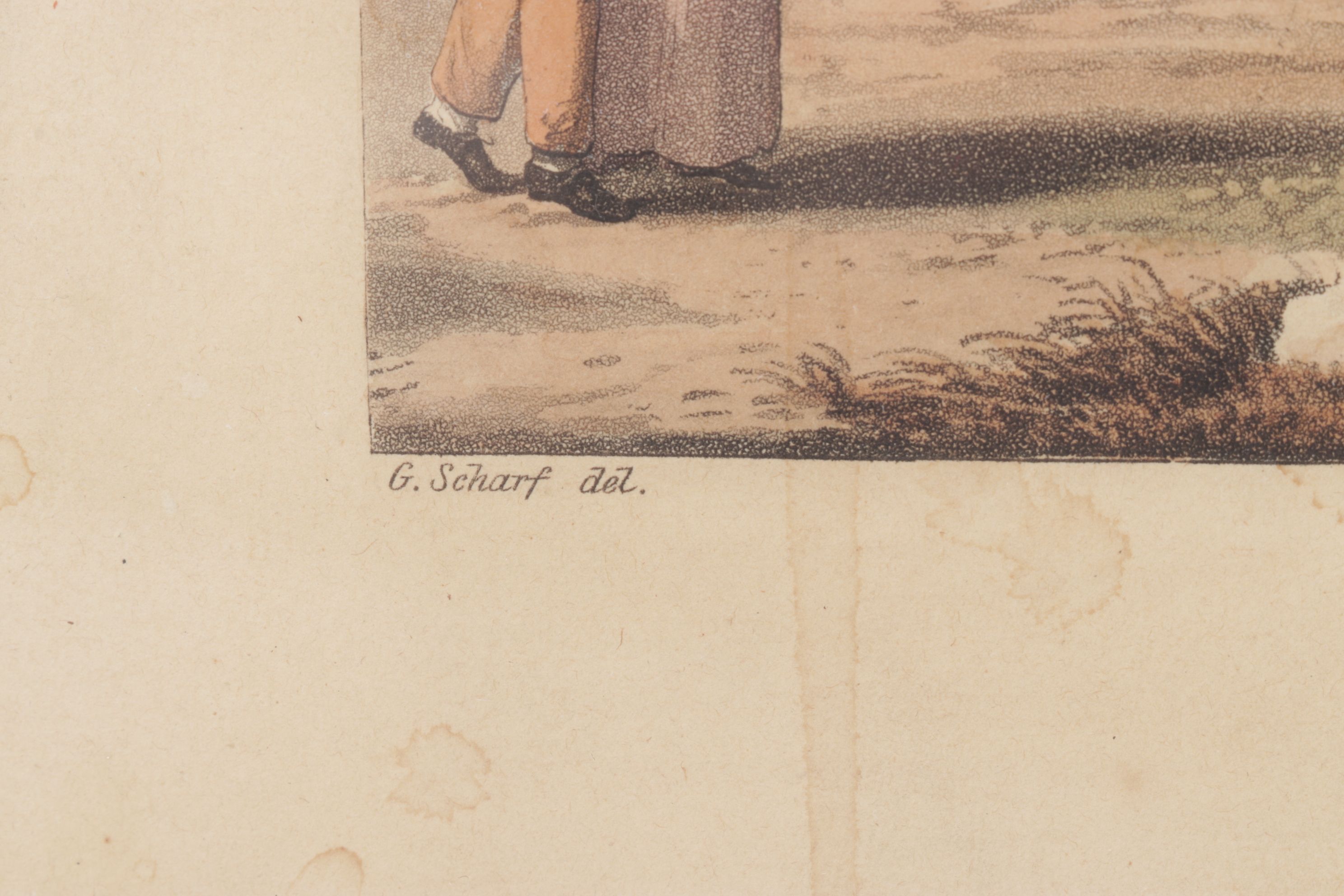 Edward Orme Lithograph After G. Scharf "British Troops in Montmatre...", 1817