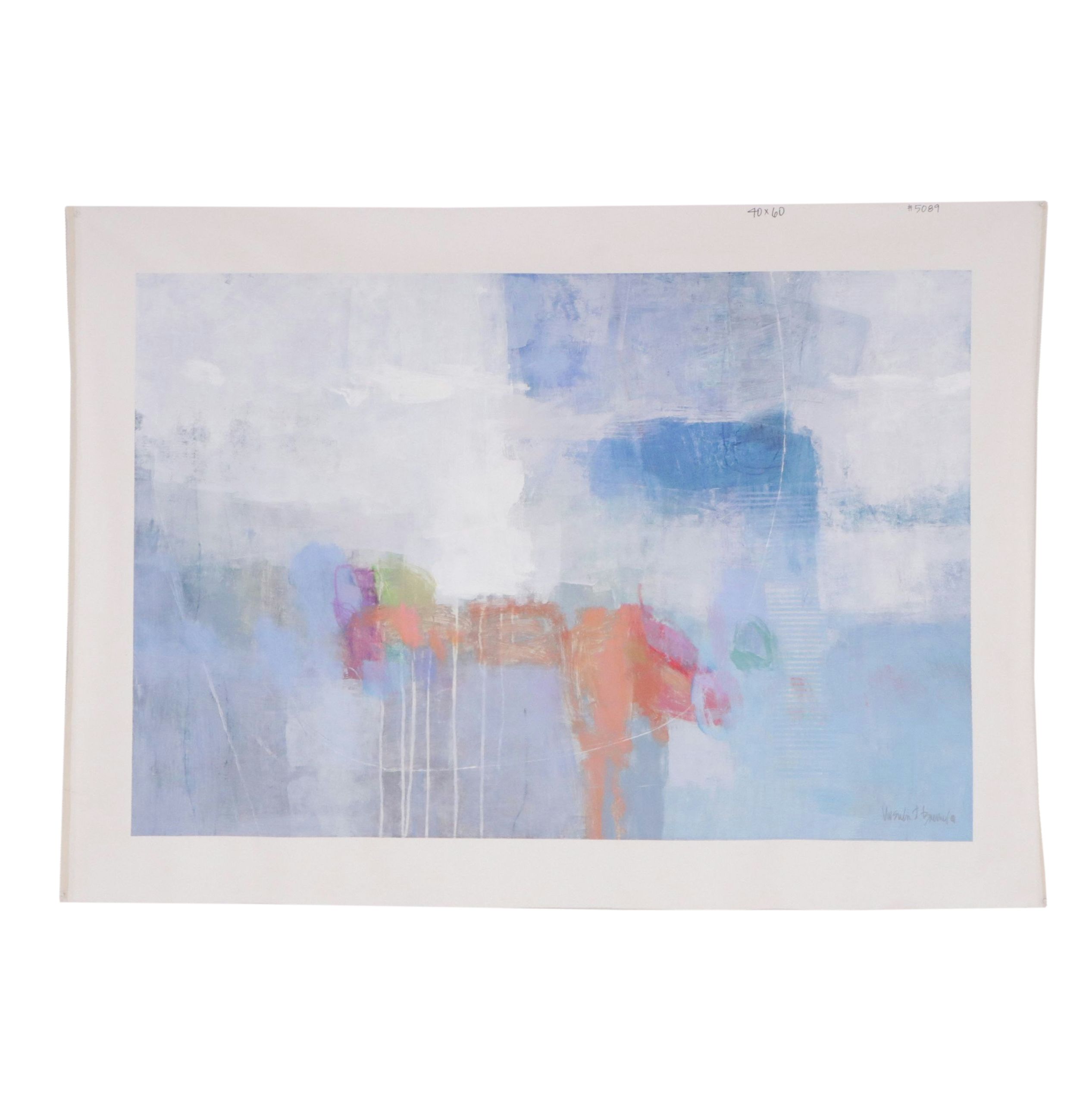 Ursula J. Brenner Abstract Mixed Media Painting, 21st Century