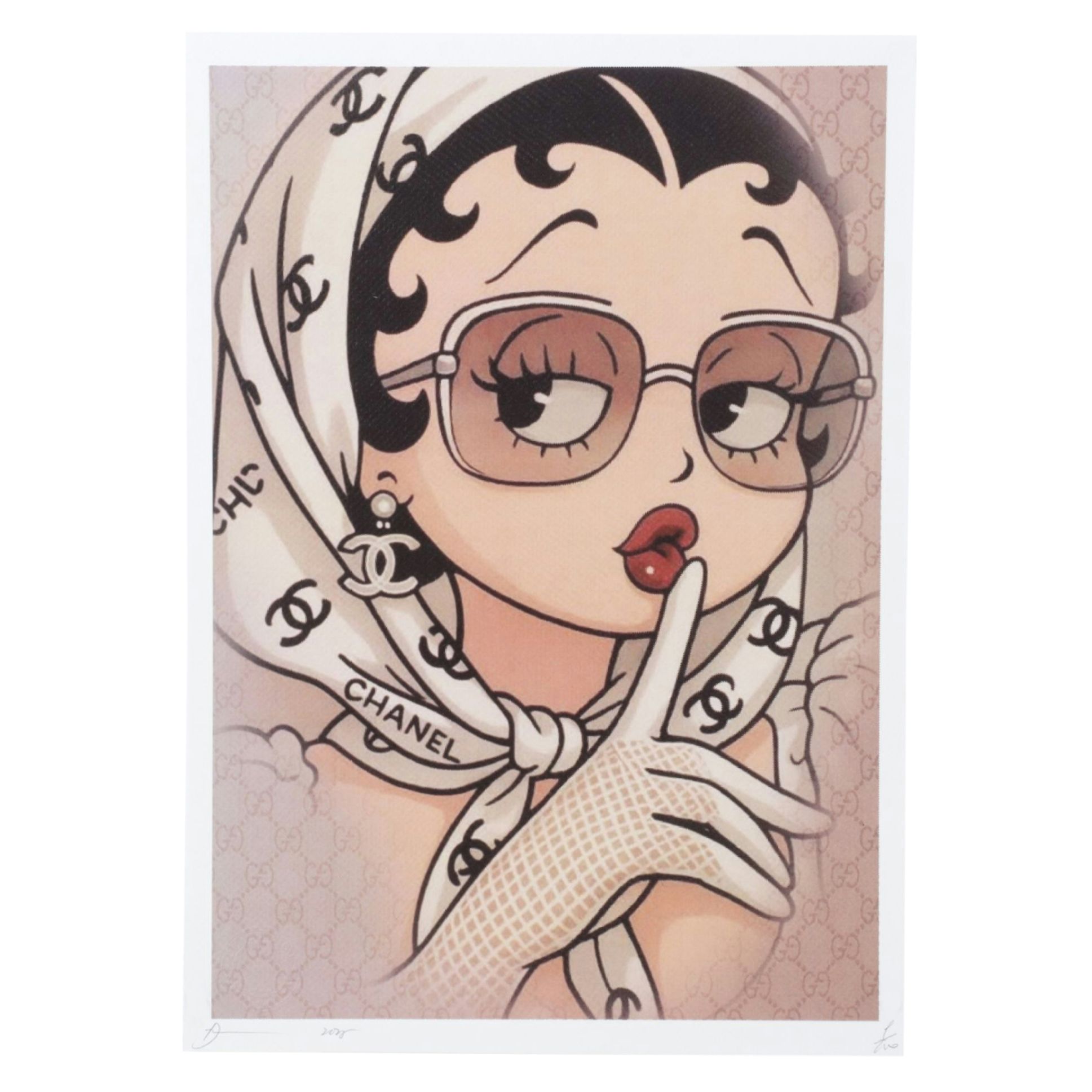 Death NYC Pop Art Digital Graphic Print Homage Gucci x Chanel x Betty Boop, 2025