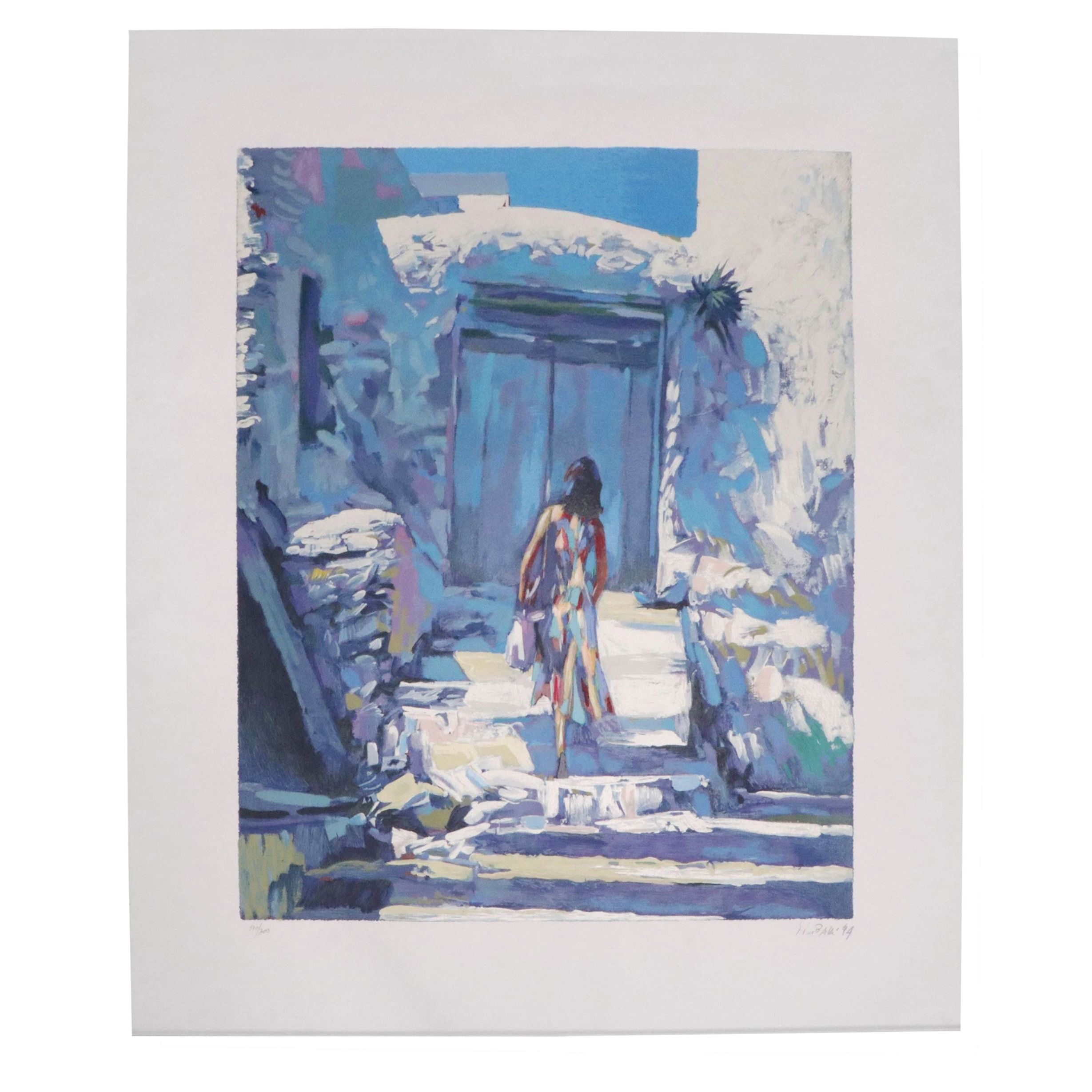 Nicola Simbari Hand-Embellished Serigraph "Santangelo," 1994