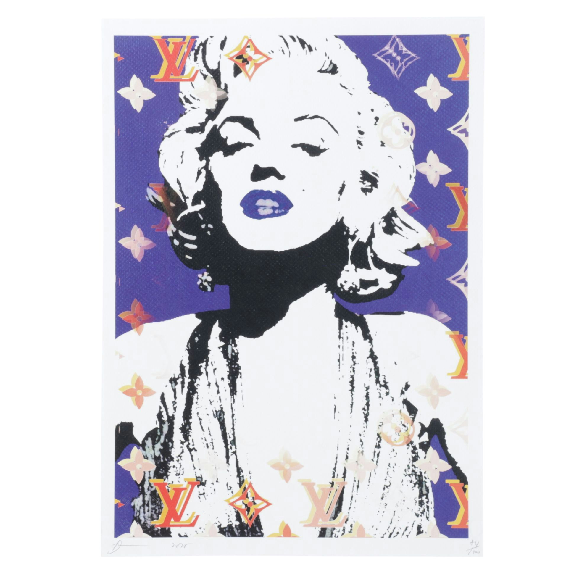 Death NYC Pop Art Digital Graphic Print Homage to Marilyn x Louis Vuitton, 2025