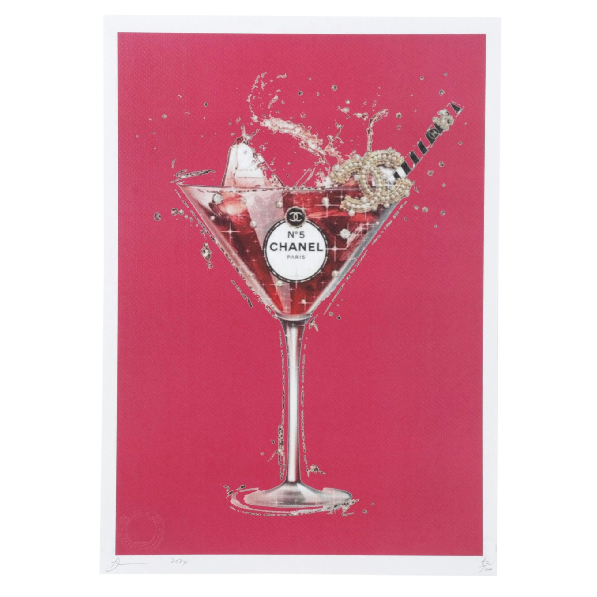 Death NYC Pop Art Digital Graphic Print Homage to Chanel, 2024