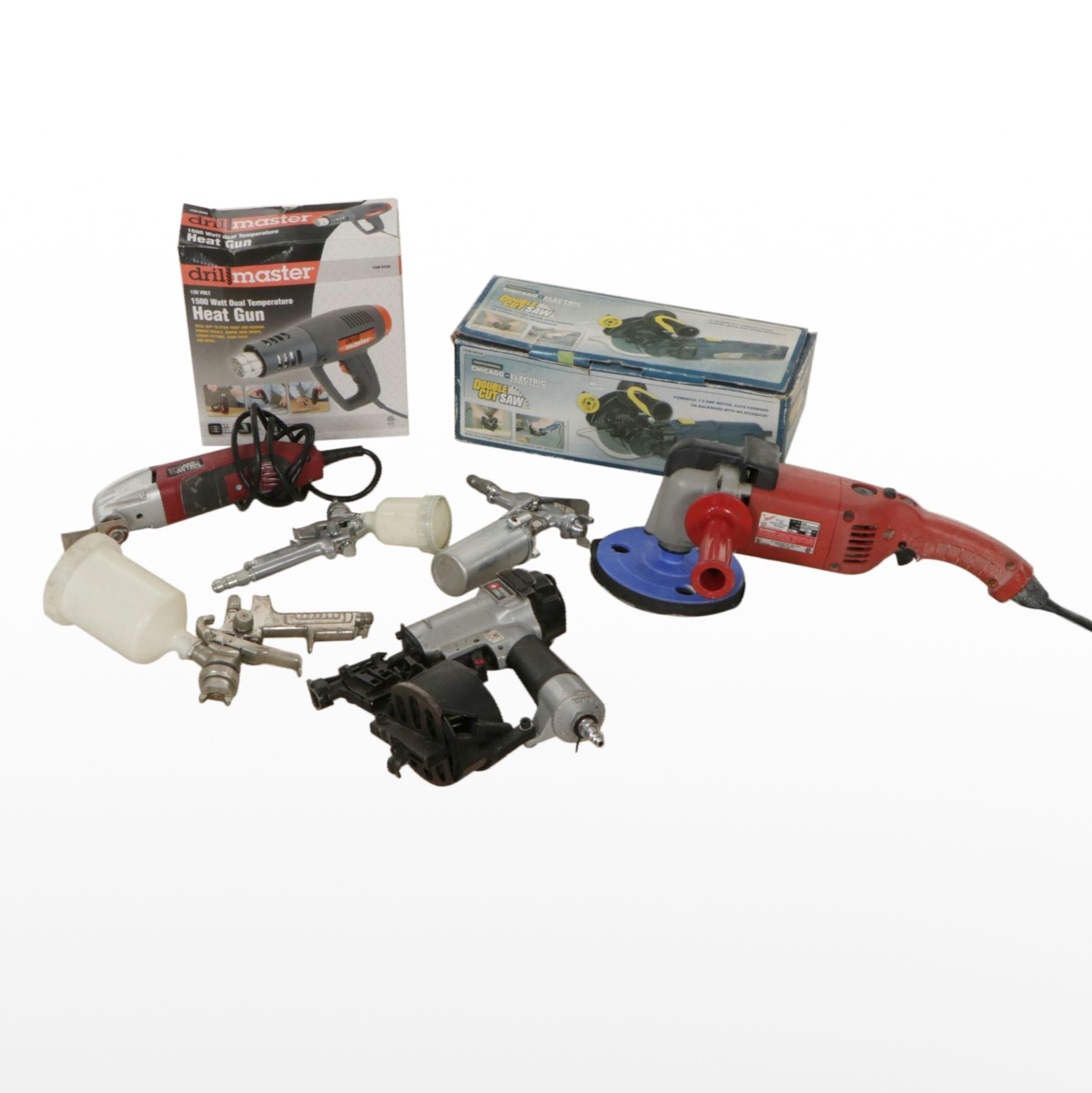 Handyman's Tool Collection Features Nail Gun, Paint Supplies, Polisher and More
