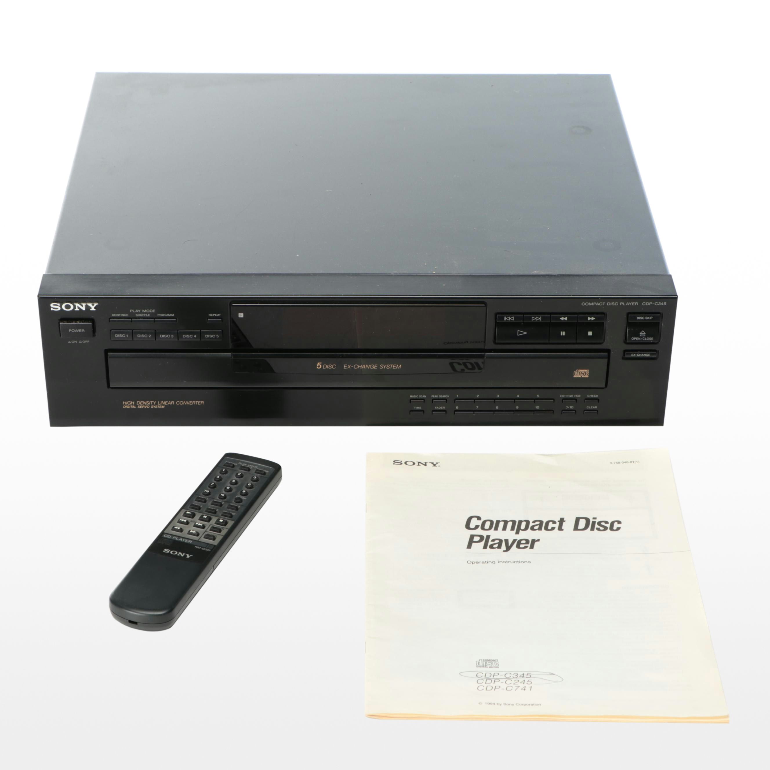 Sony CDP-C345 5-Disc Compact Disc Player