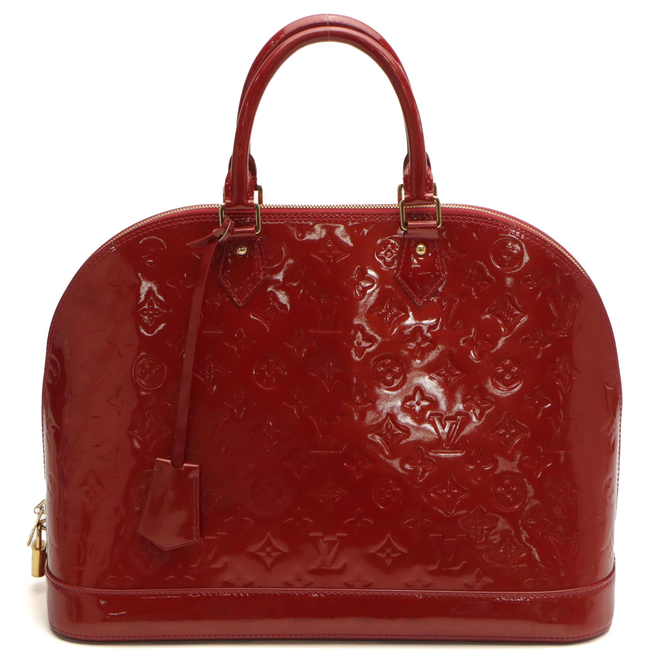 Louis Vuitton Alma GM Handbag in Red Monogram Vernis