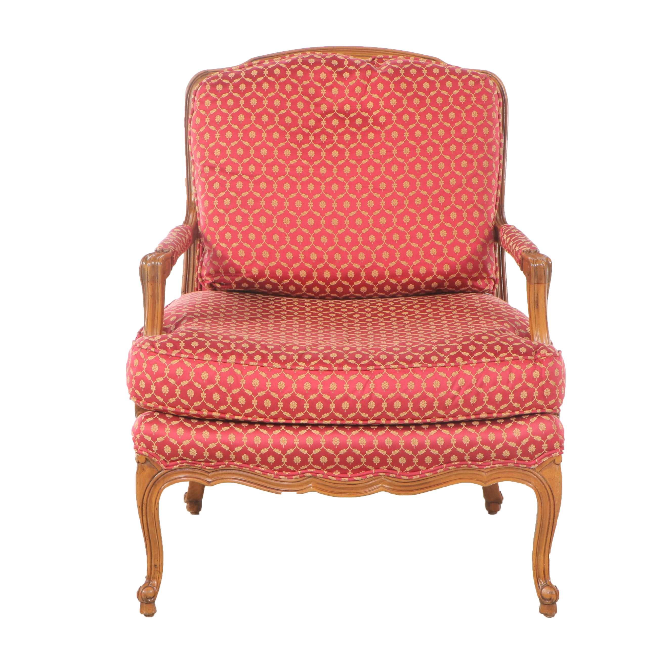 Louis XVI Style Wood and Upholstered Bergère Chair