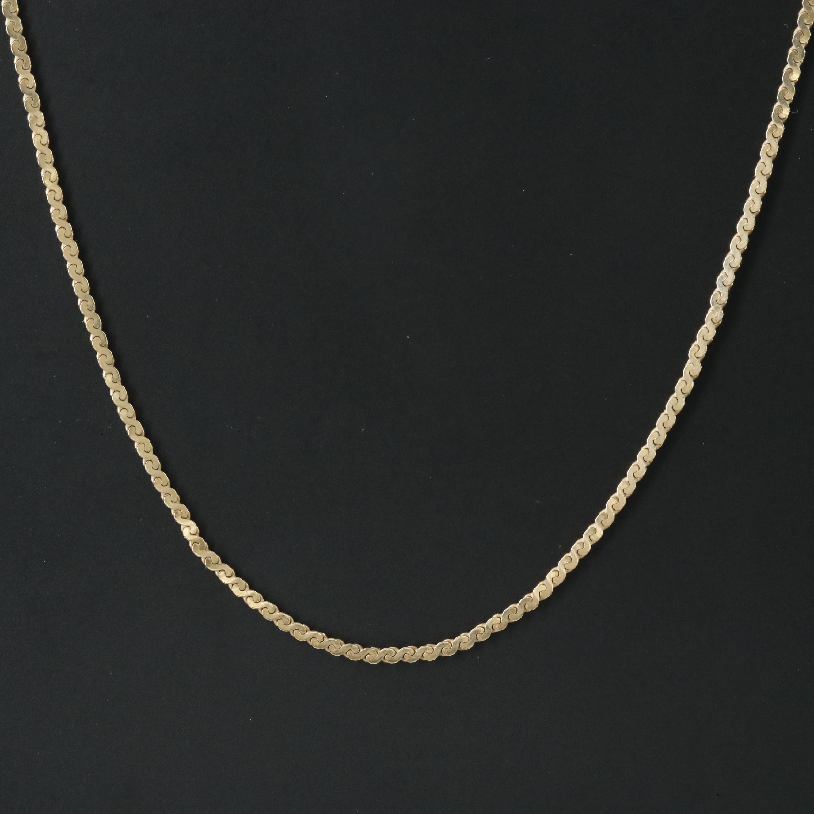 Italian 14K Serpentine Chain Necklace