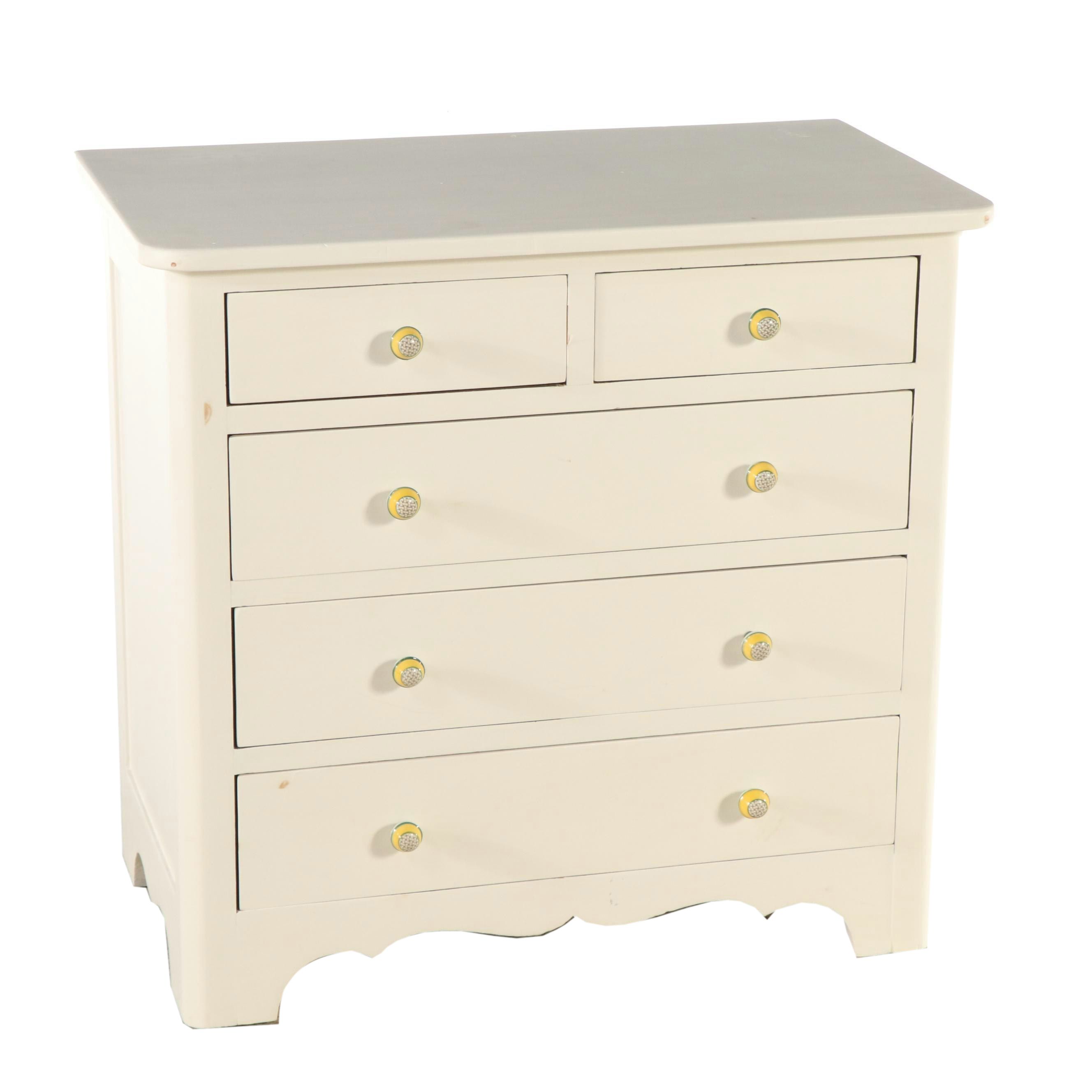 Victorian Style Painted Wood Chest of Drawers