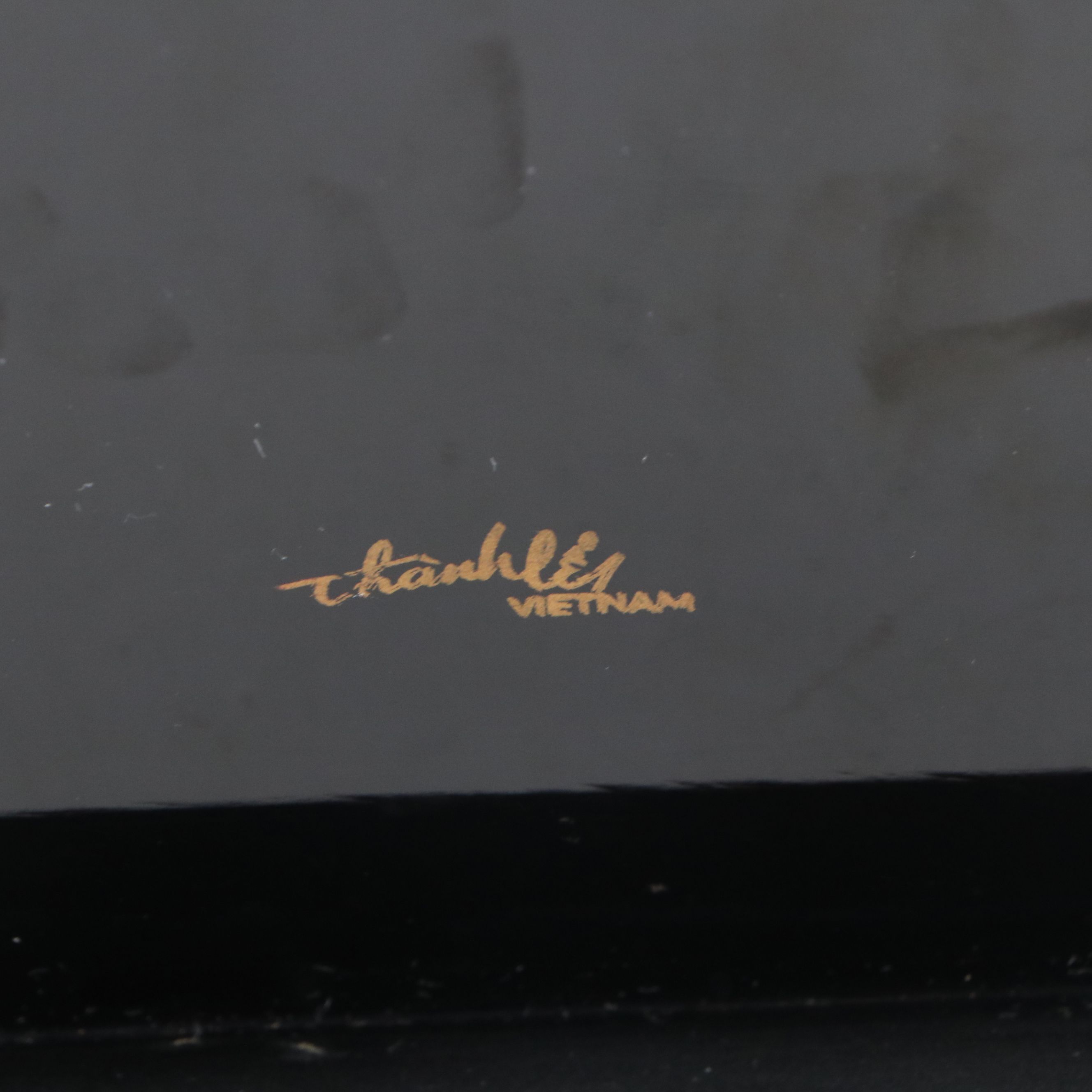 Koi Fish Motif Black Lacquerware Vase, Trays and Letter Rack