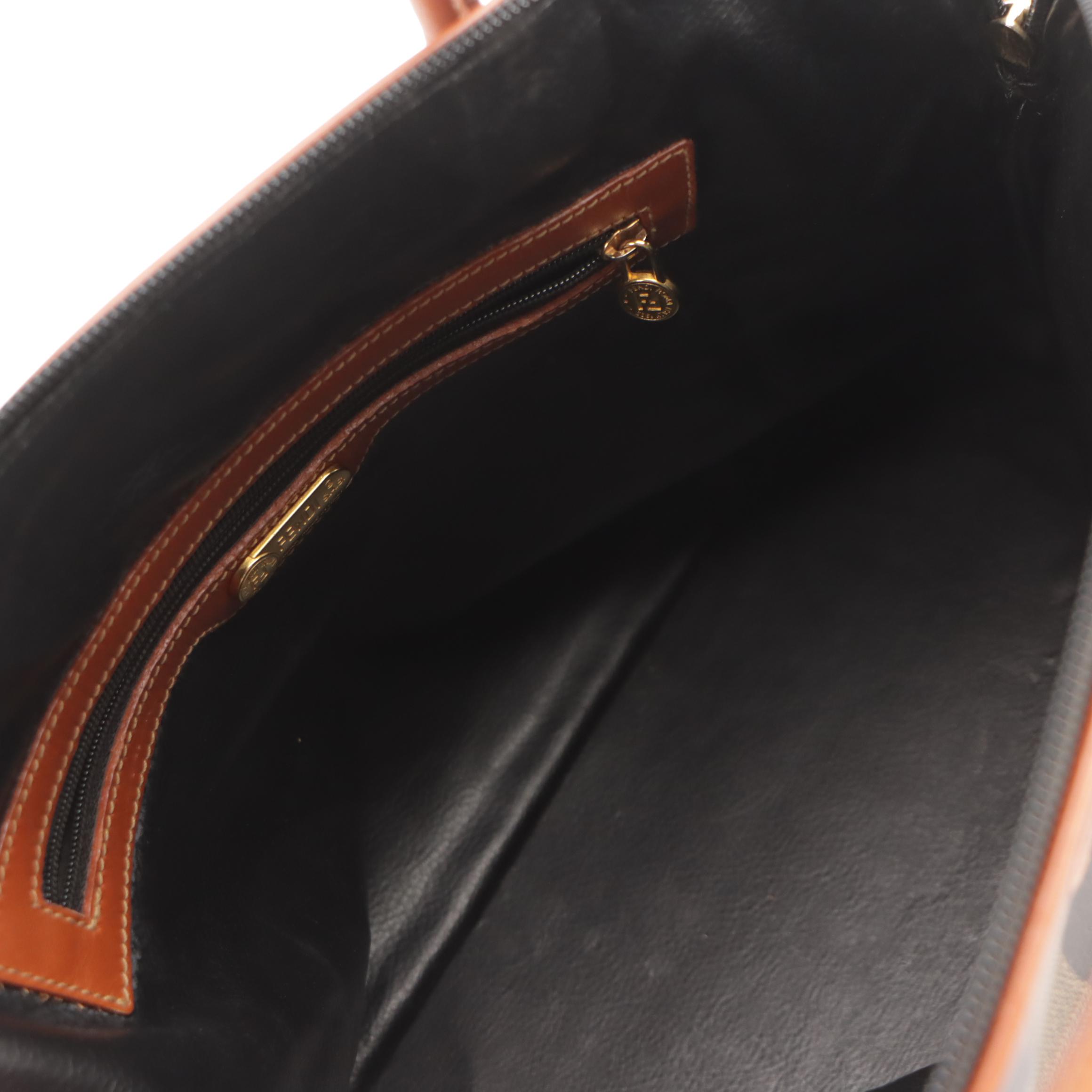 Fendi Two-Way Dome Bag in Pequin Stripe Coated Canvas