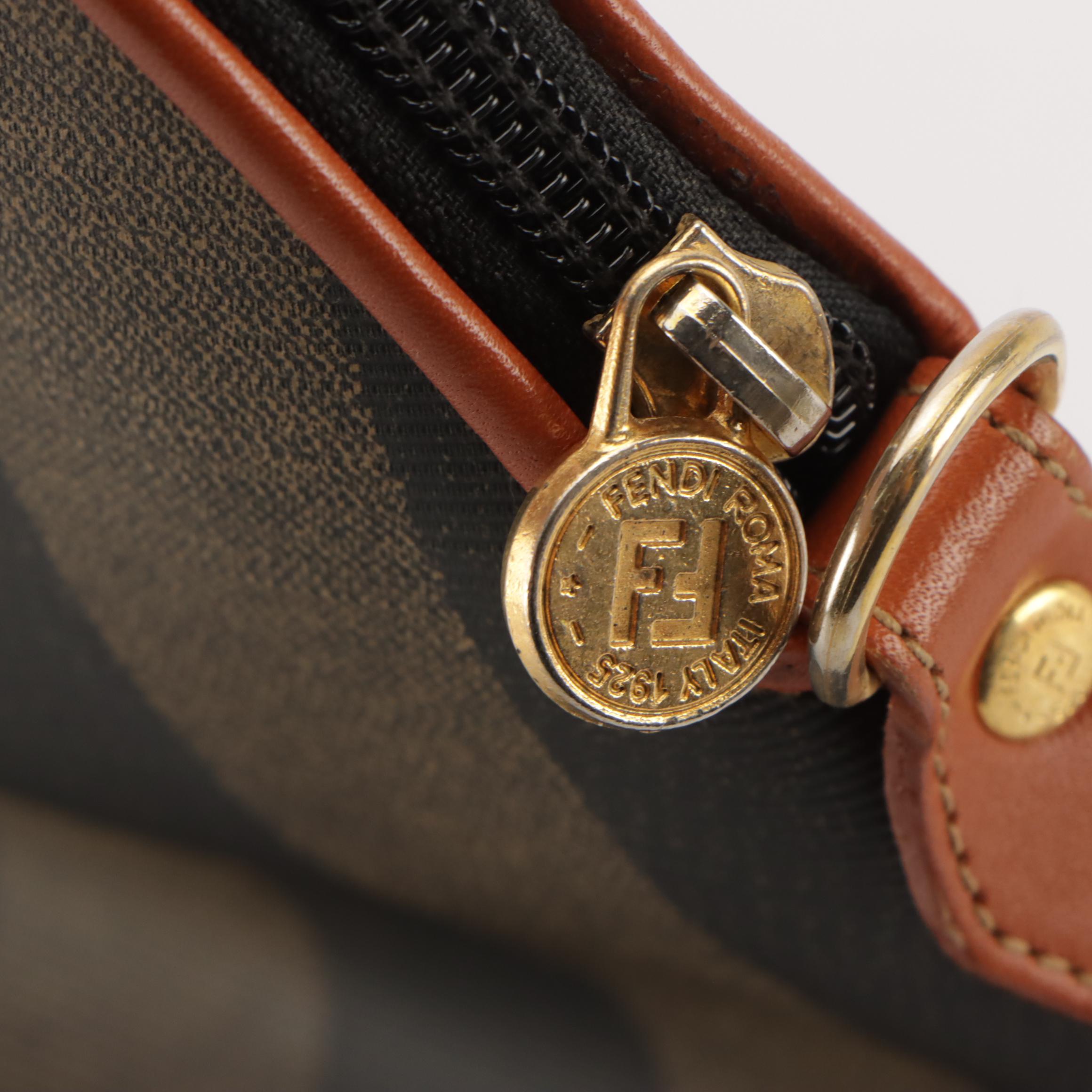 Fendi Two-Way Dome Bag in Pequin Stripe Coated Canvas