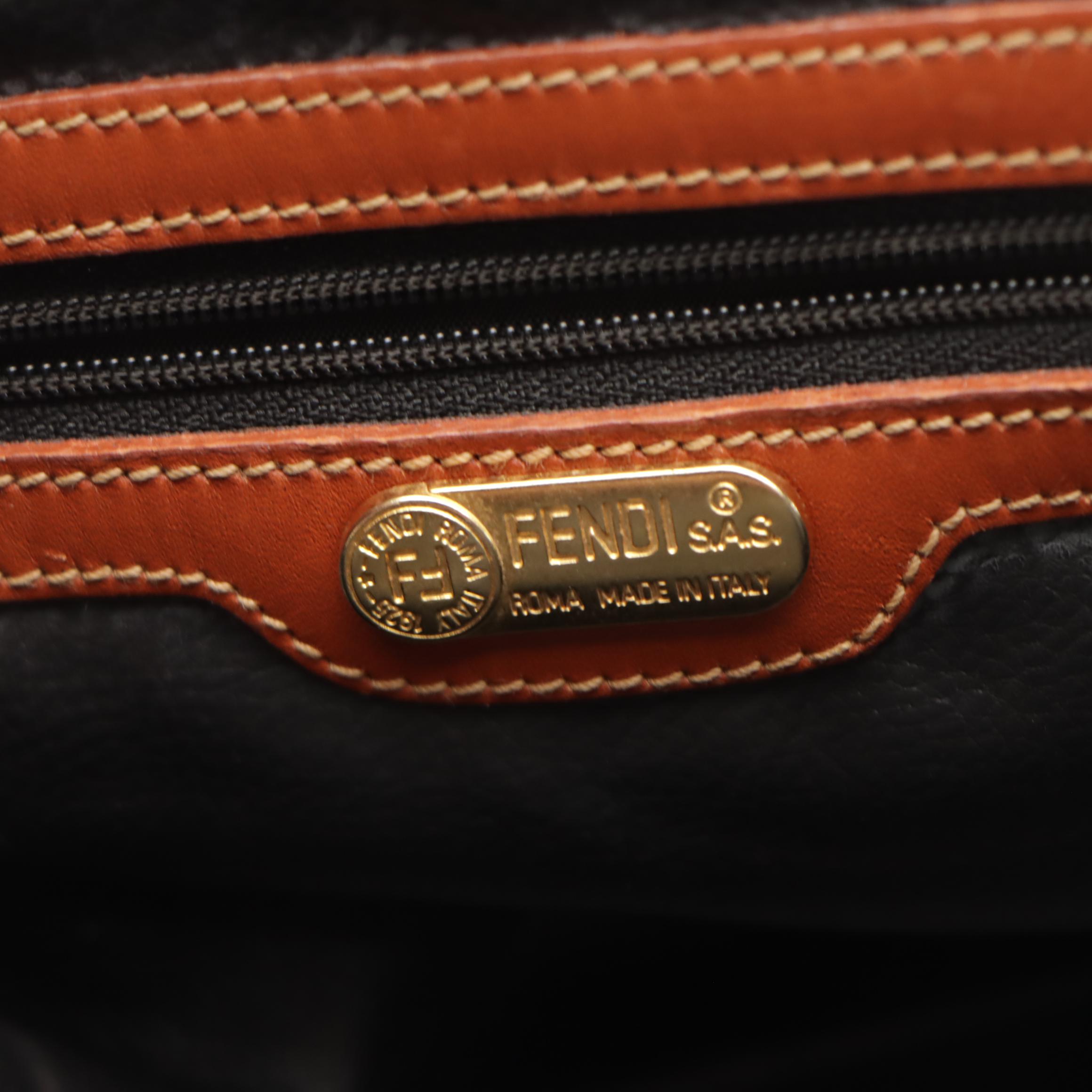 Fendi Two-Way Dome Bag in Pequin Stripe Coated Canvas