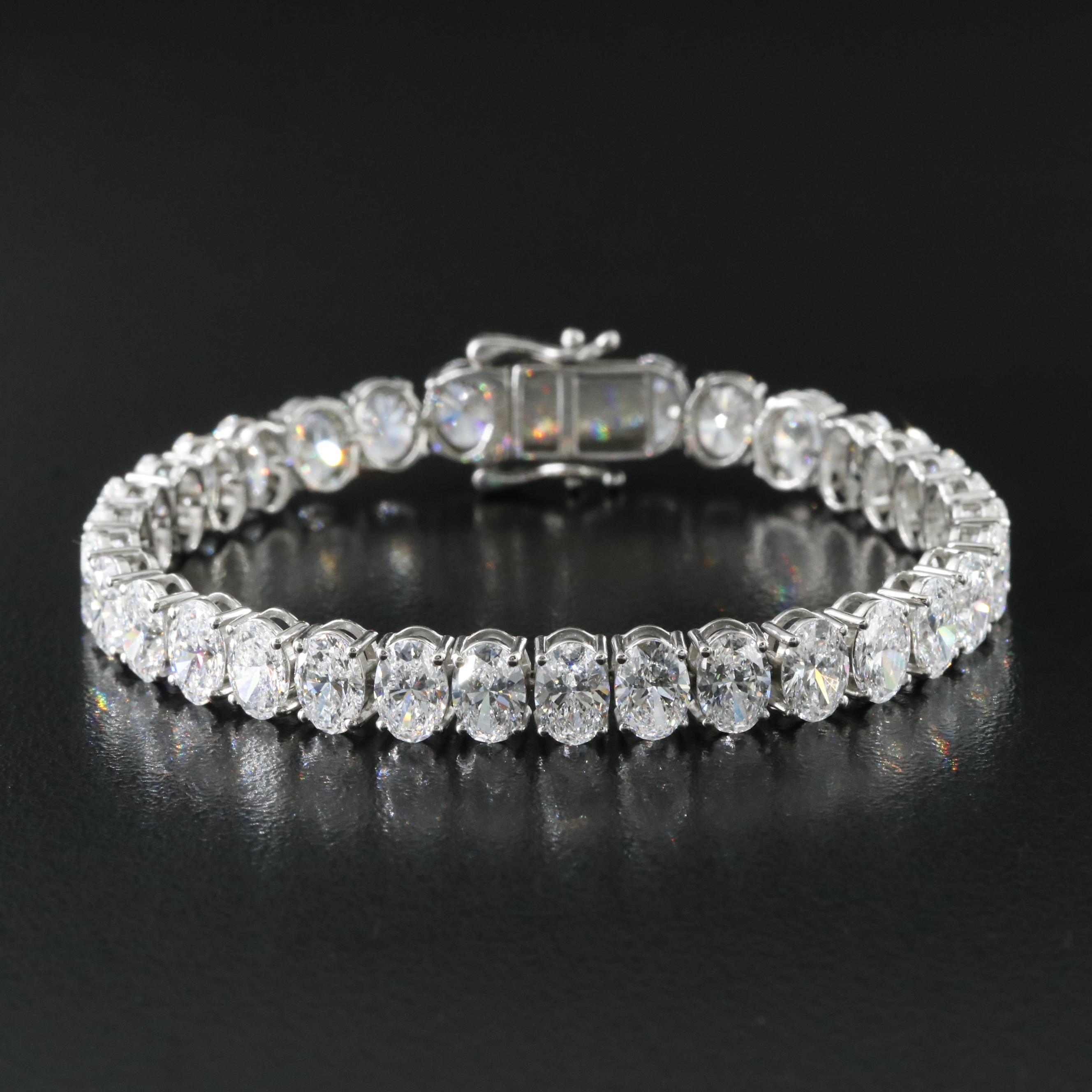 Platinum 17.09 CTW Lab Grown Diamond Line Bracelet