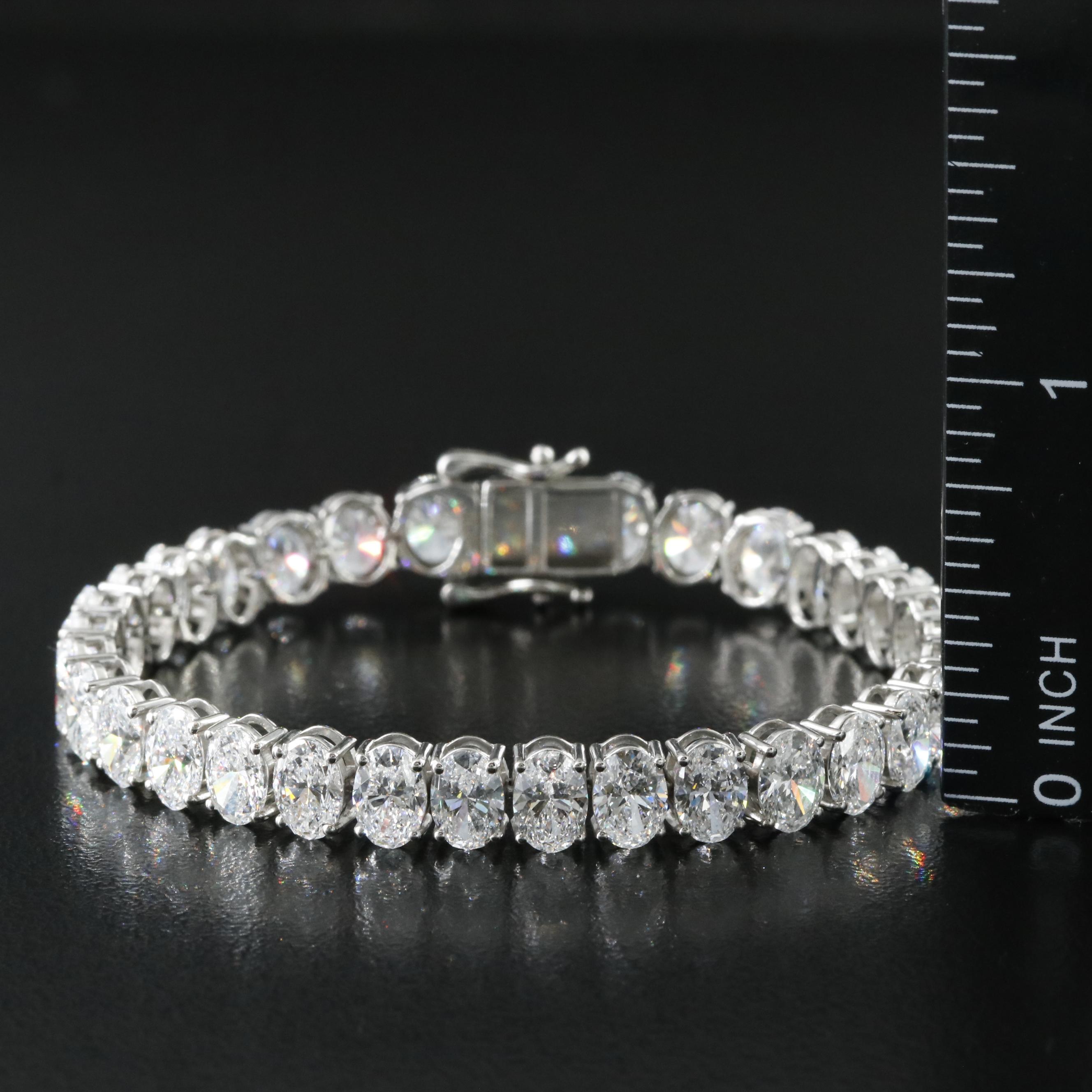 Platinum 17.09 CTW Lab Grown Diamond Line Bracelet