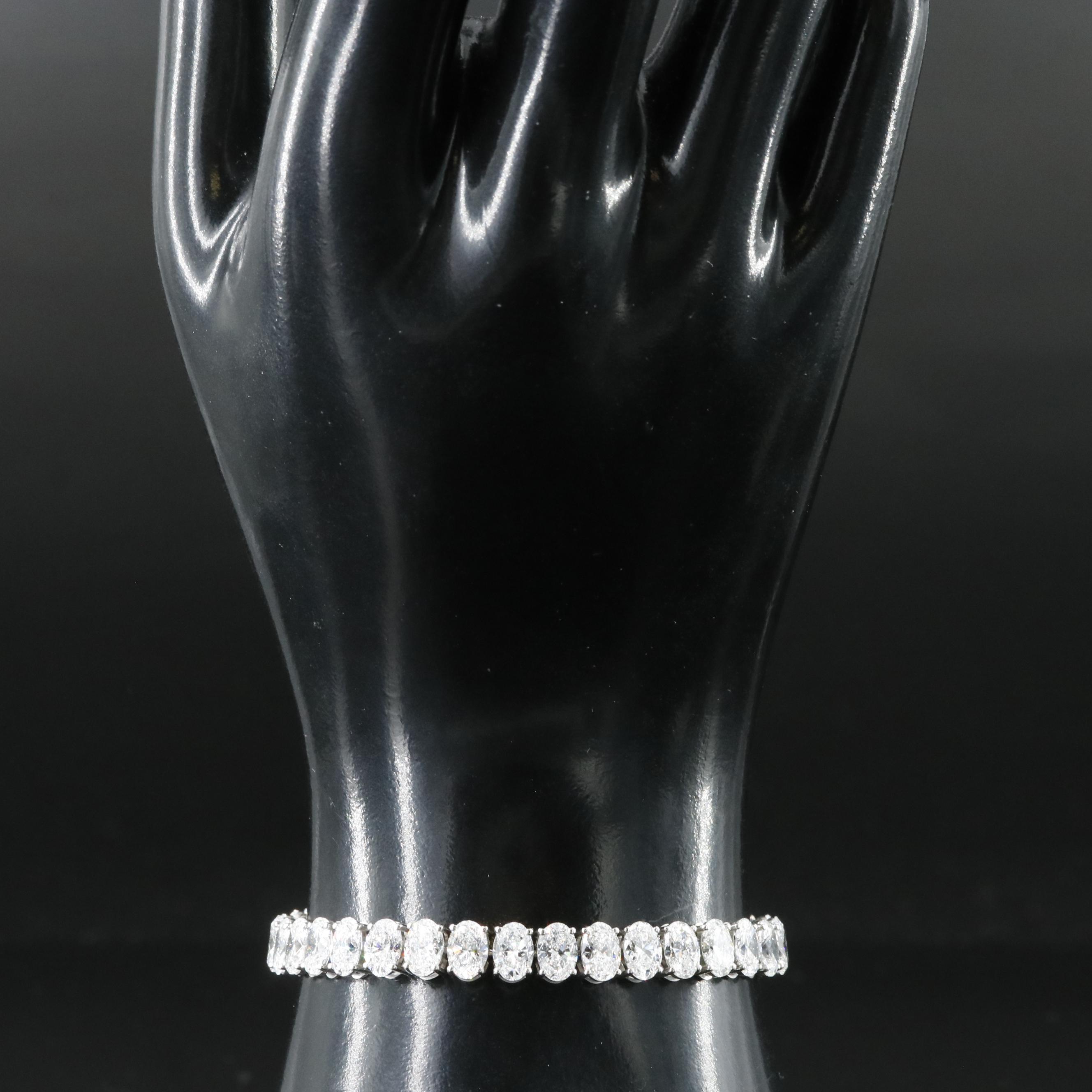 Platinum 17.09 CTW Lab Grown Diamond Line Bracelet