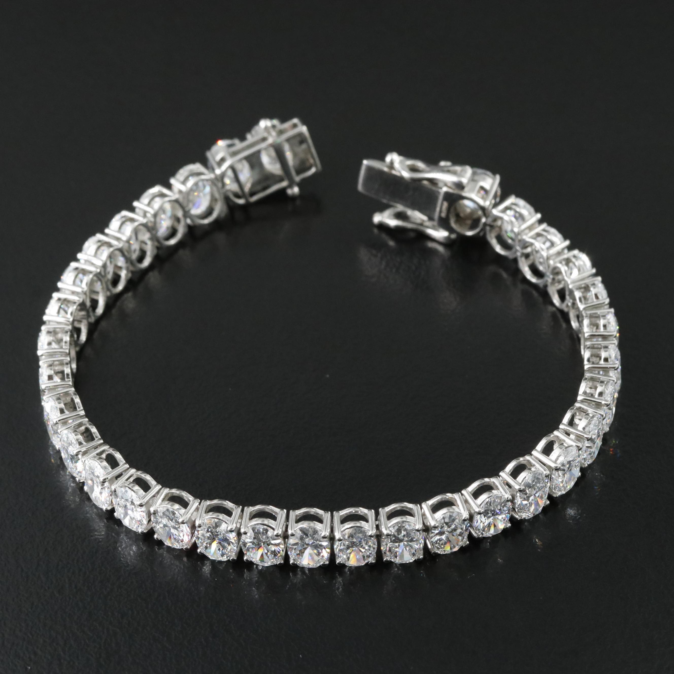 Platinum 17.09 CTW Lab Grown Diamond Line Bracelet