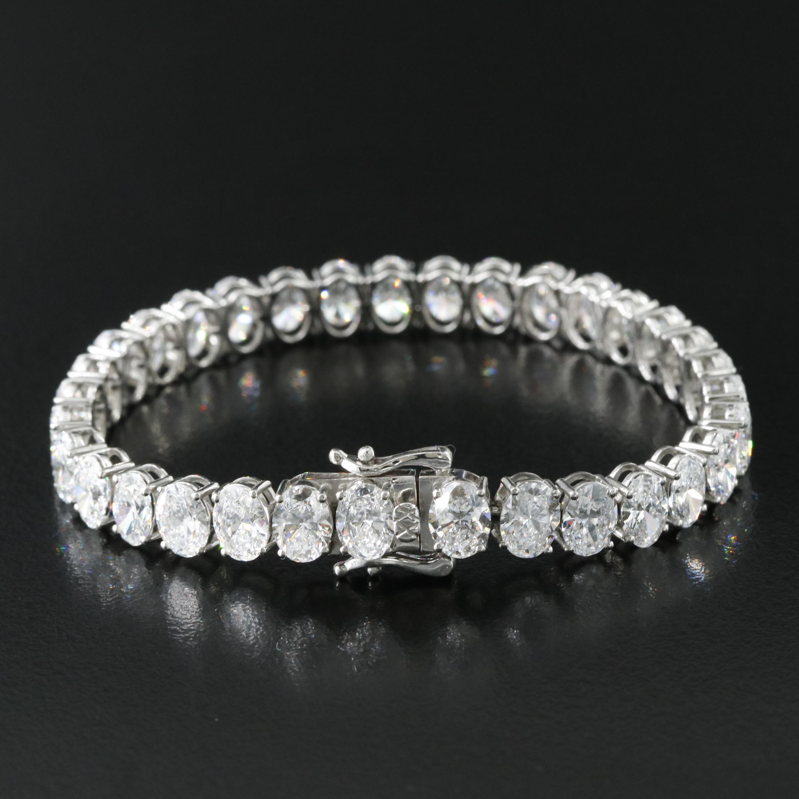Platinum 17.09 CTW Lab Grown Diamond Line Bracelet