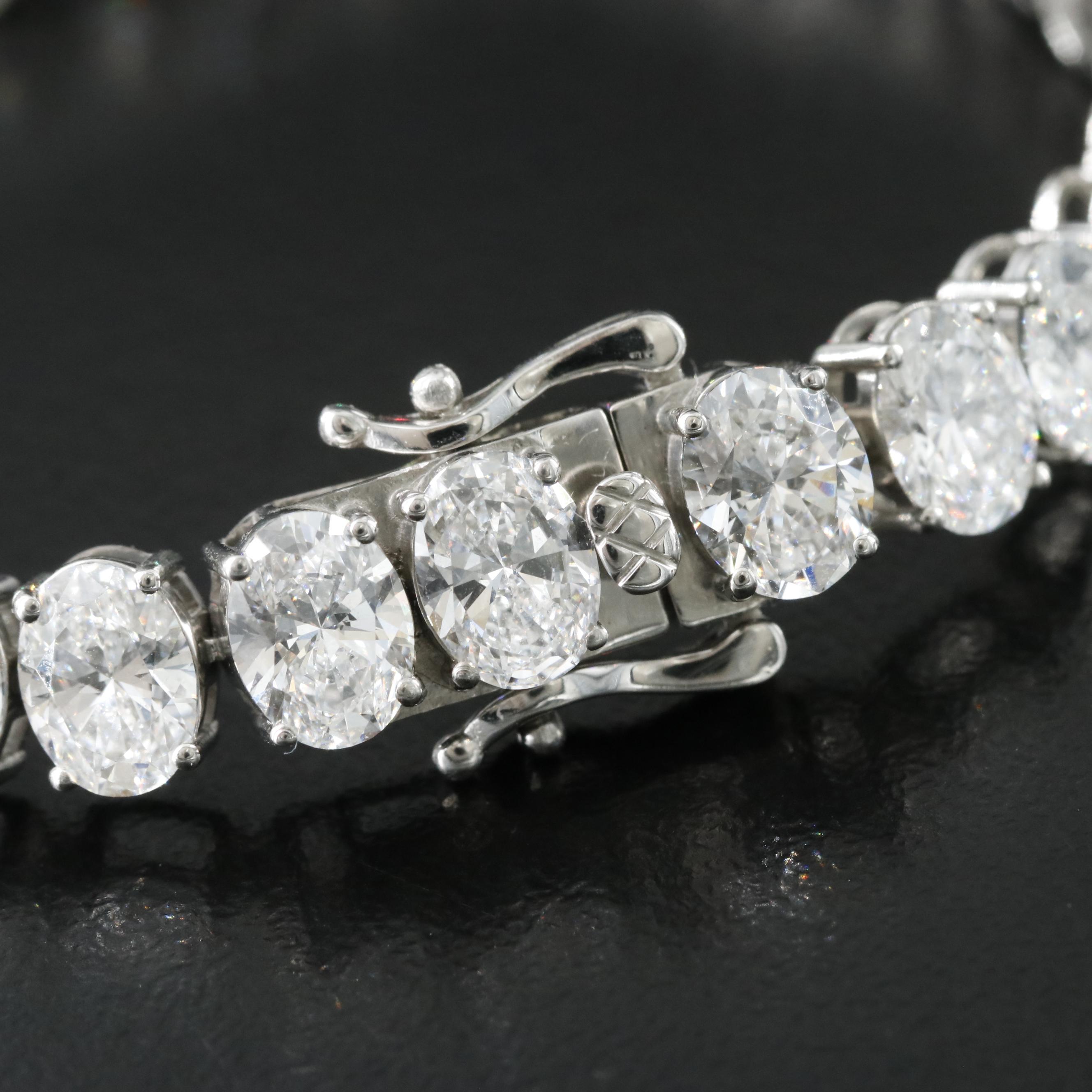 Platinum 17.09 CTW Lab Grown Diamond Line Bracelet