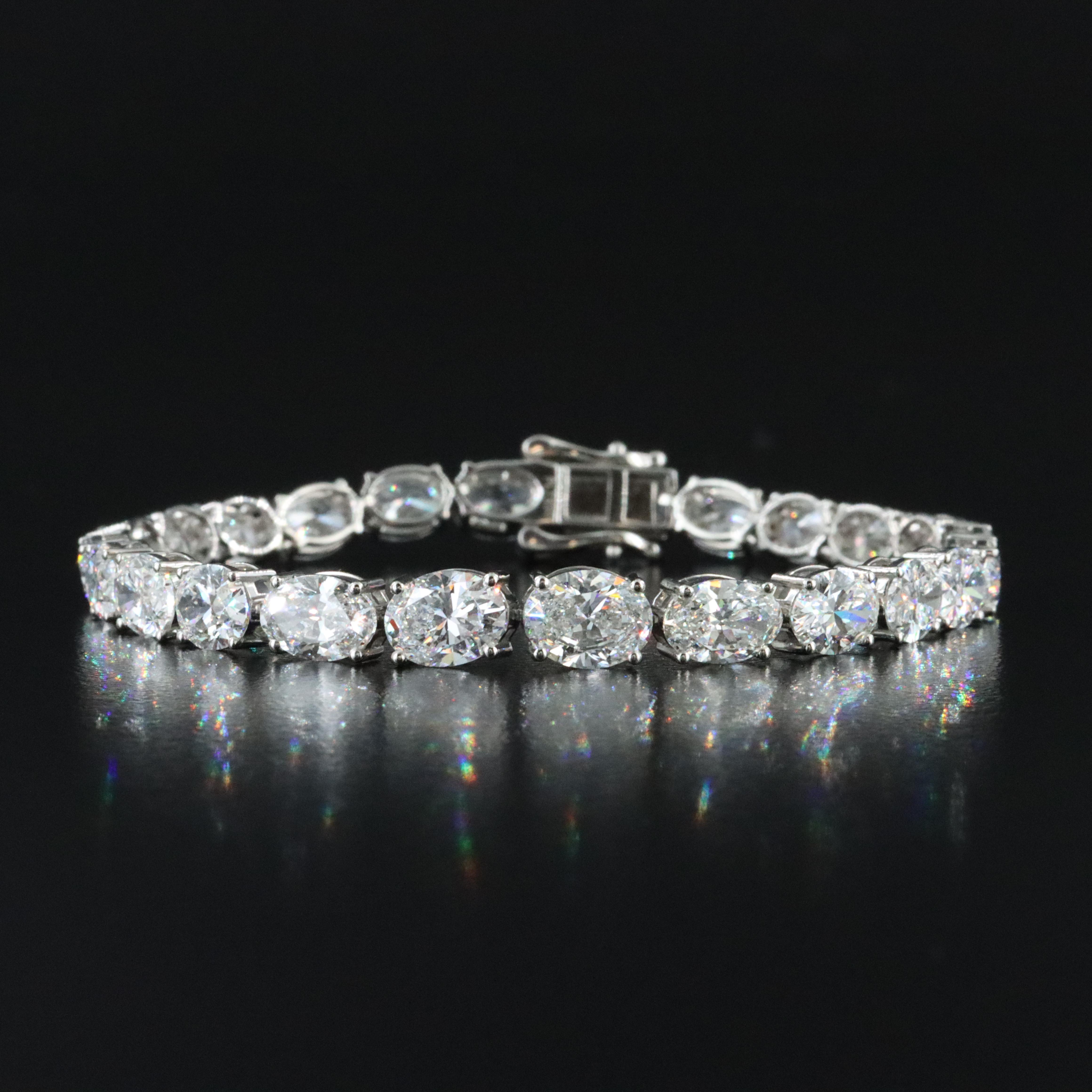 Platinum 16.48 CTW Lab Grown Diamond Line Bracelet