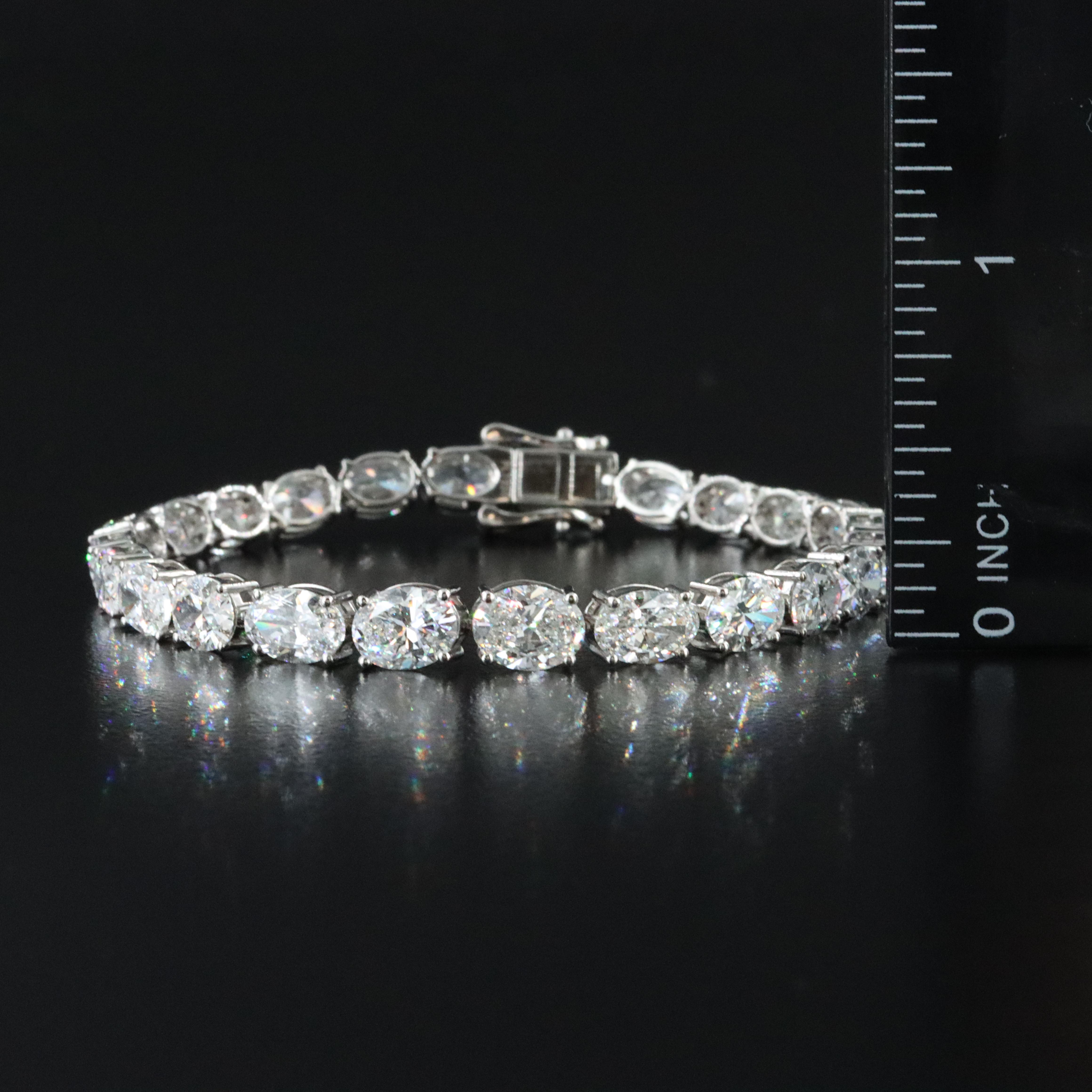 Platinum 16.48 CTW Lab Grown Diamond Line Bracelet