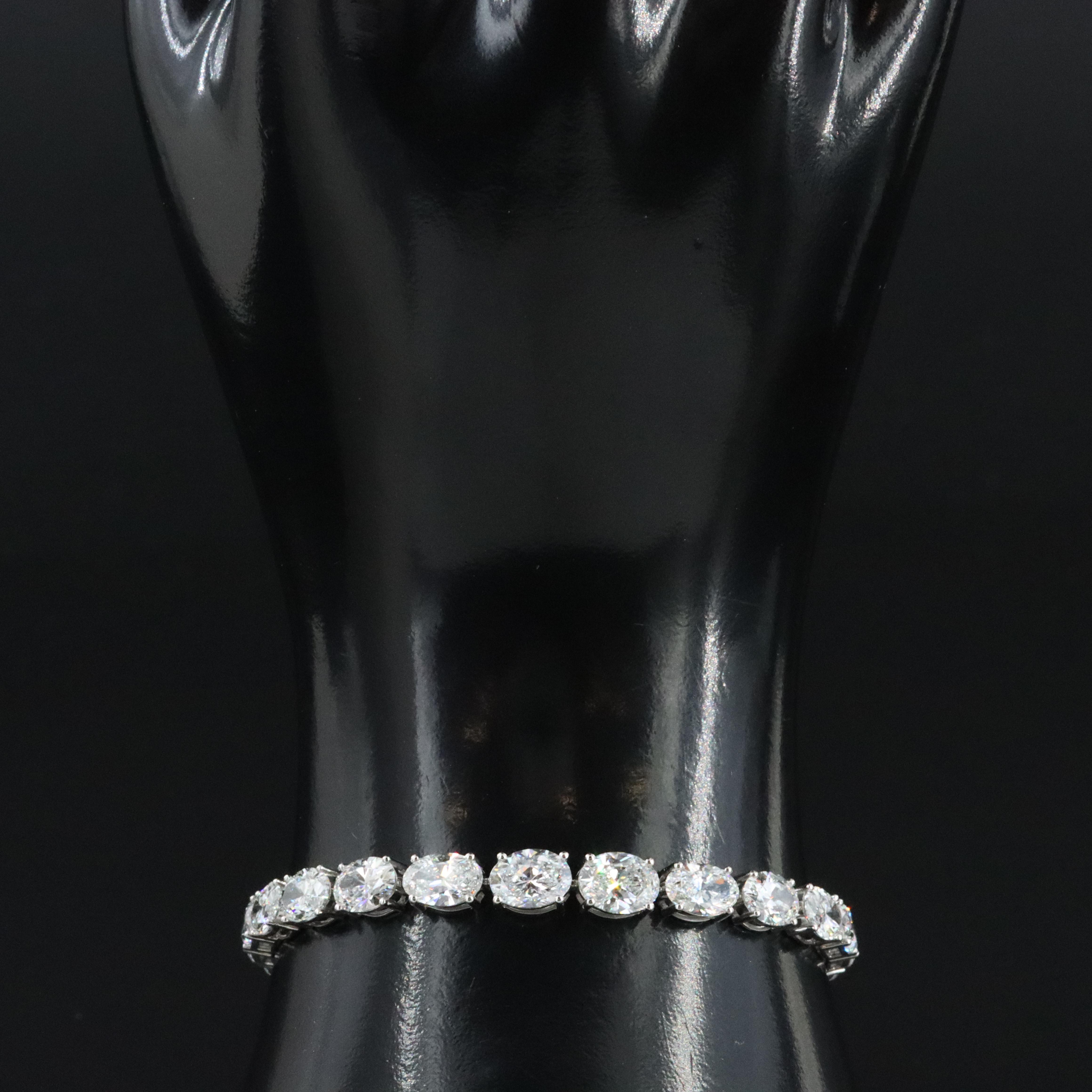 Platinum 16.48 CTW Lab Grown Diamond Line Bracelet