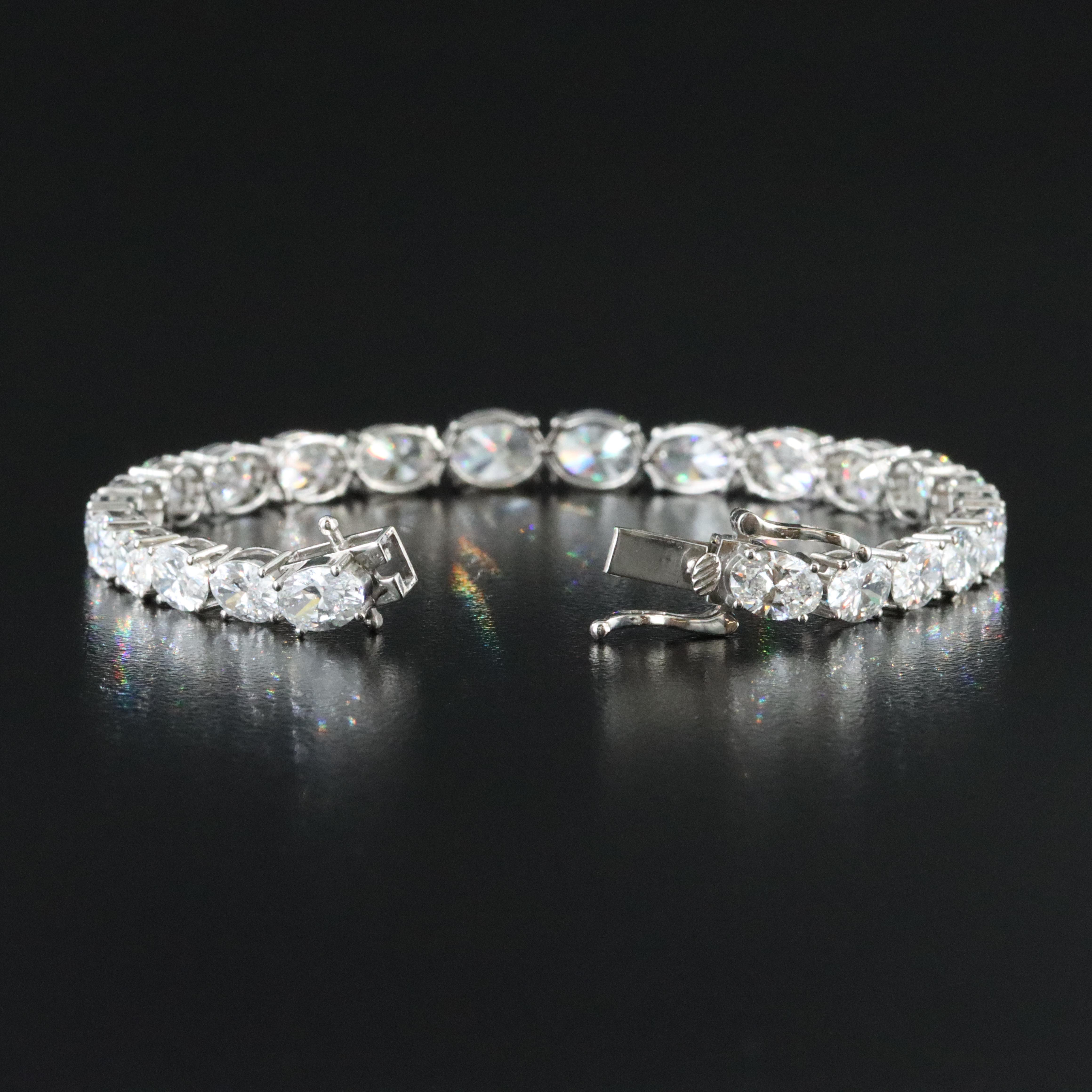 Platinum 16.48 CTW Lab Grown Diamond Line Bracelet