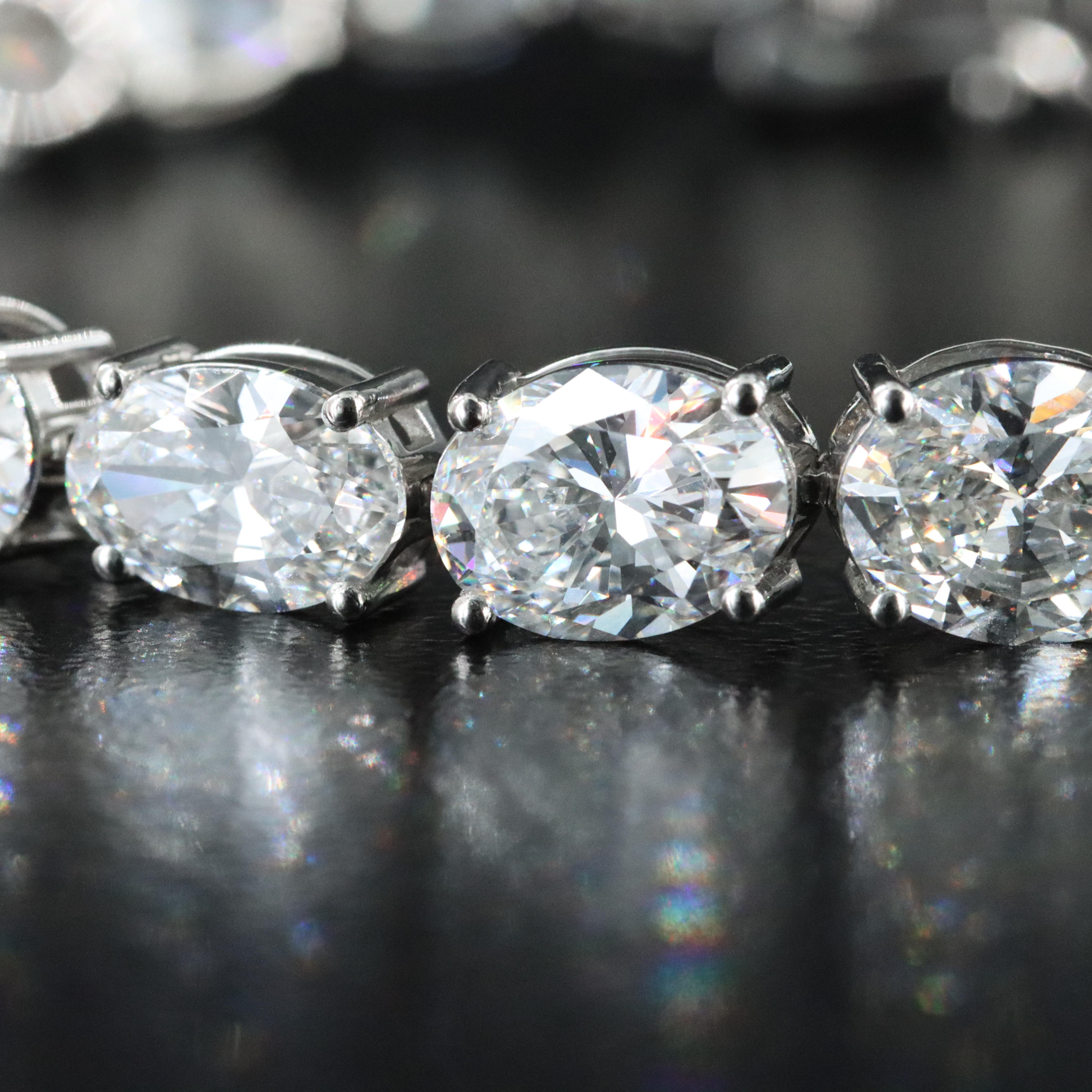 Platinum 16.48 CTW Lab Grown Diamond Line Bracelet