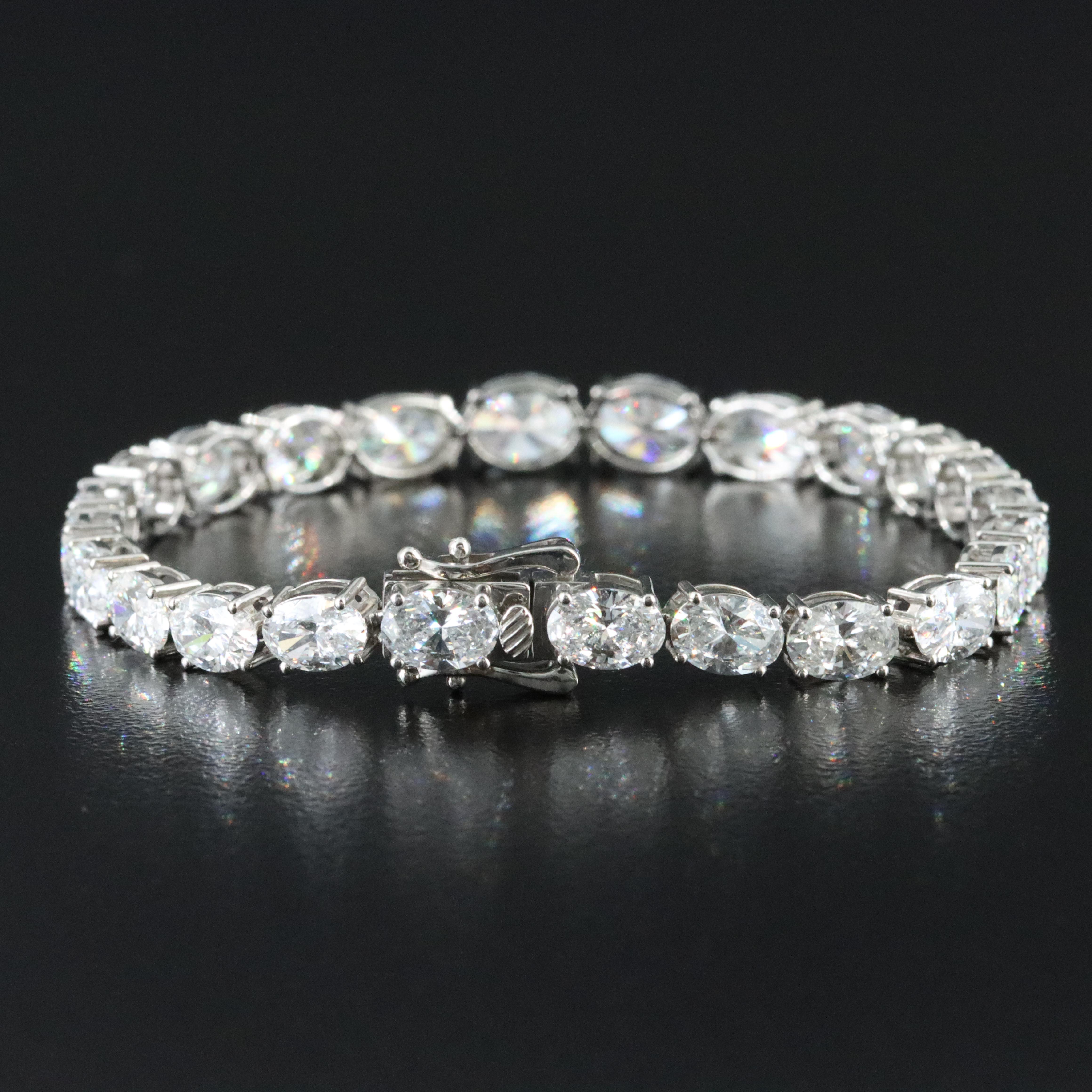 Platinum 16.48 CTW Lab Grown Diamond Line Bracelet