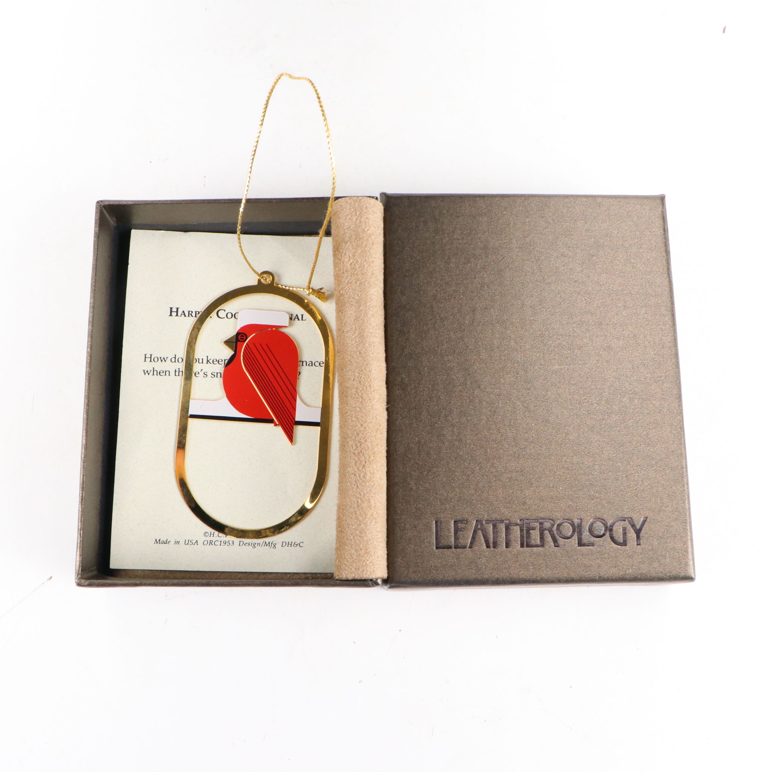 Nature's Niche Charley Harper "Cool Cardinal" Brass Christmas Ornament, 1997