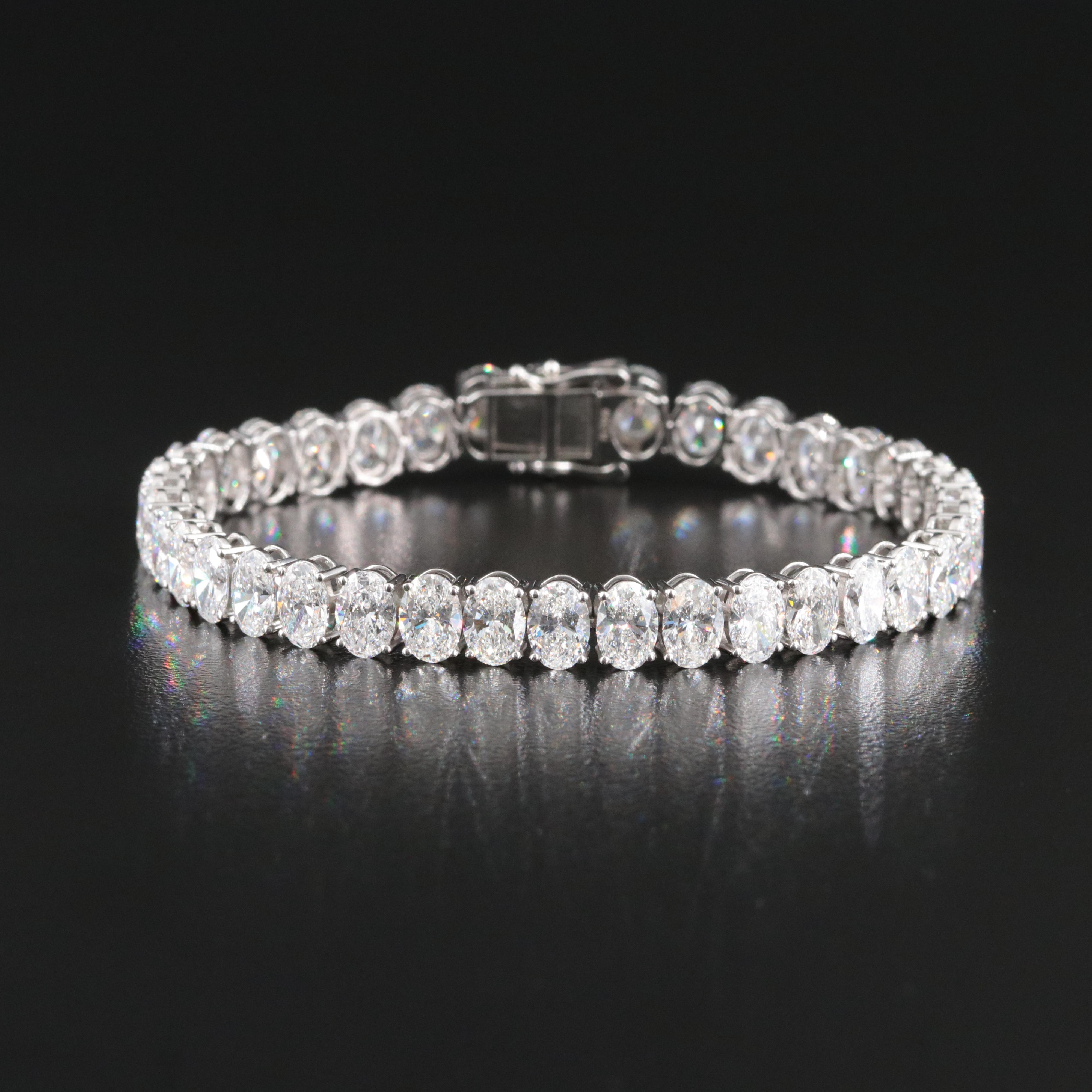 Platinum 22.38 CTW Lab Grown Diamond Line Bracelet