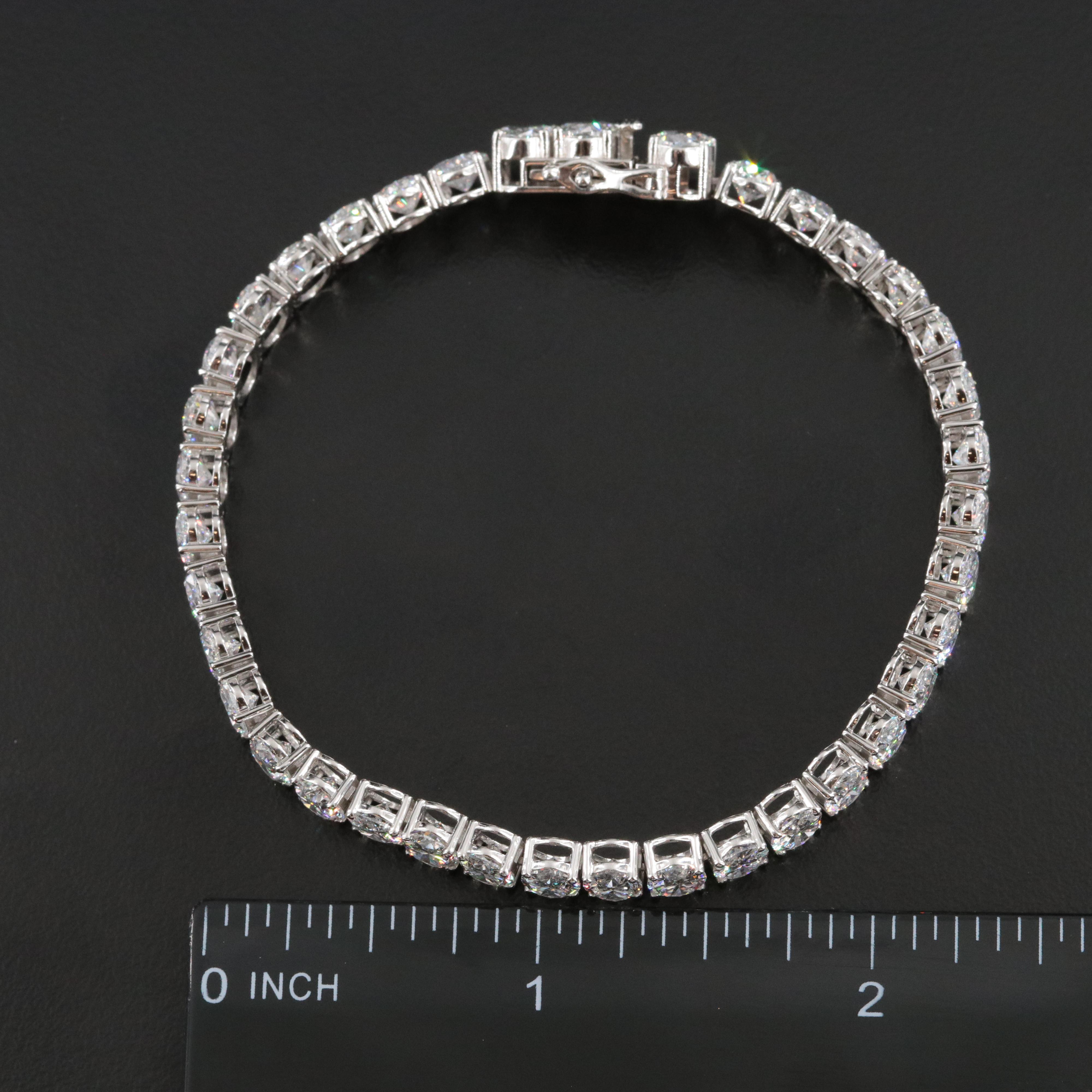 Platinum 22.38 CTW Lab Grown Diamond Line Bracelet