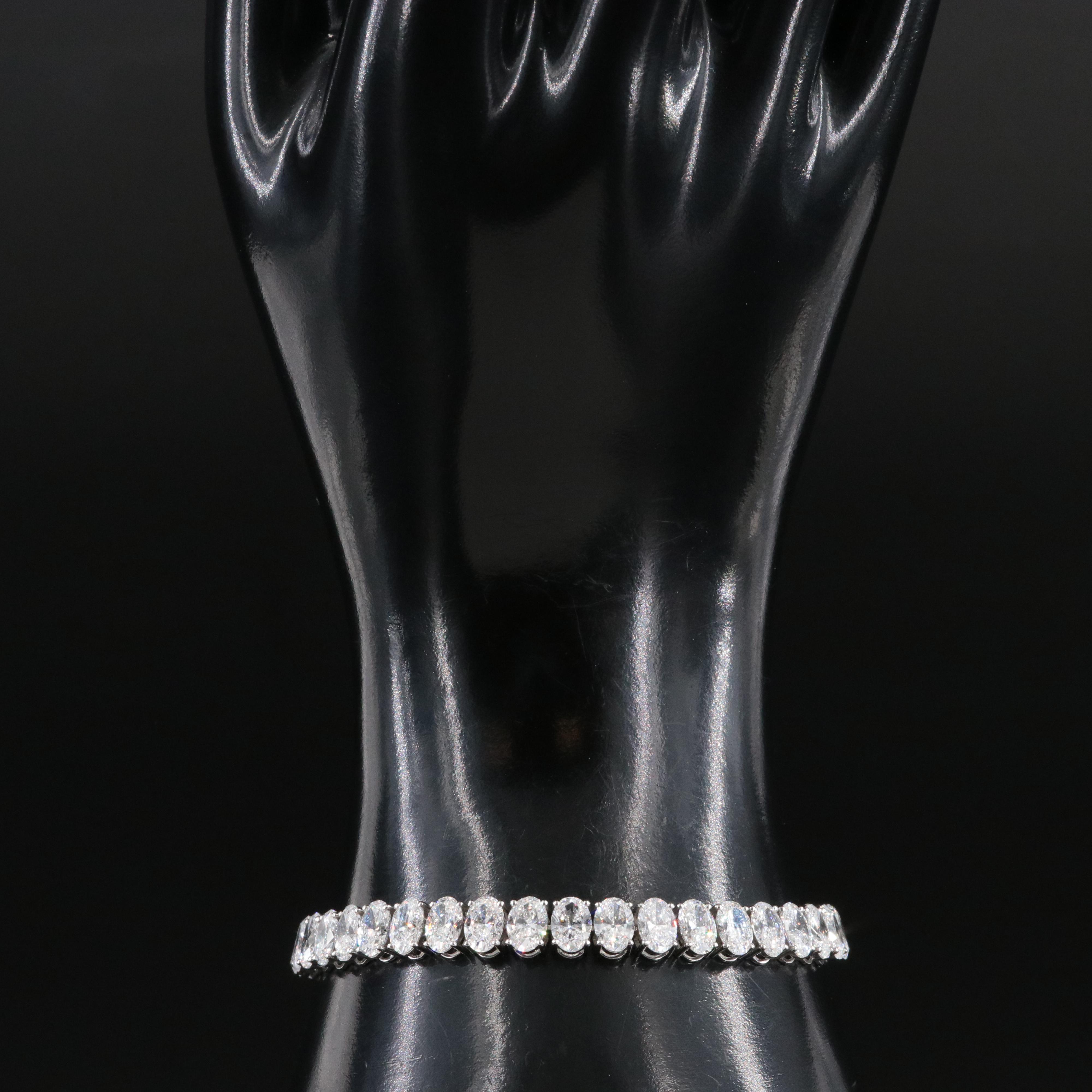 Platinum 22.38 CTW Lab Grown Diamond Line Bracelet