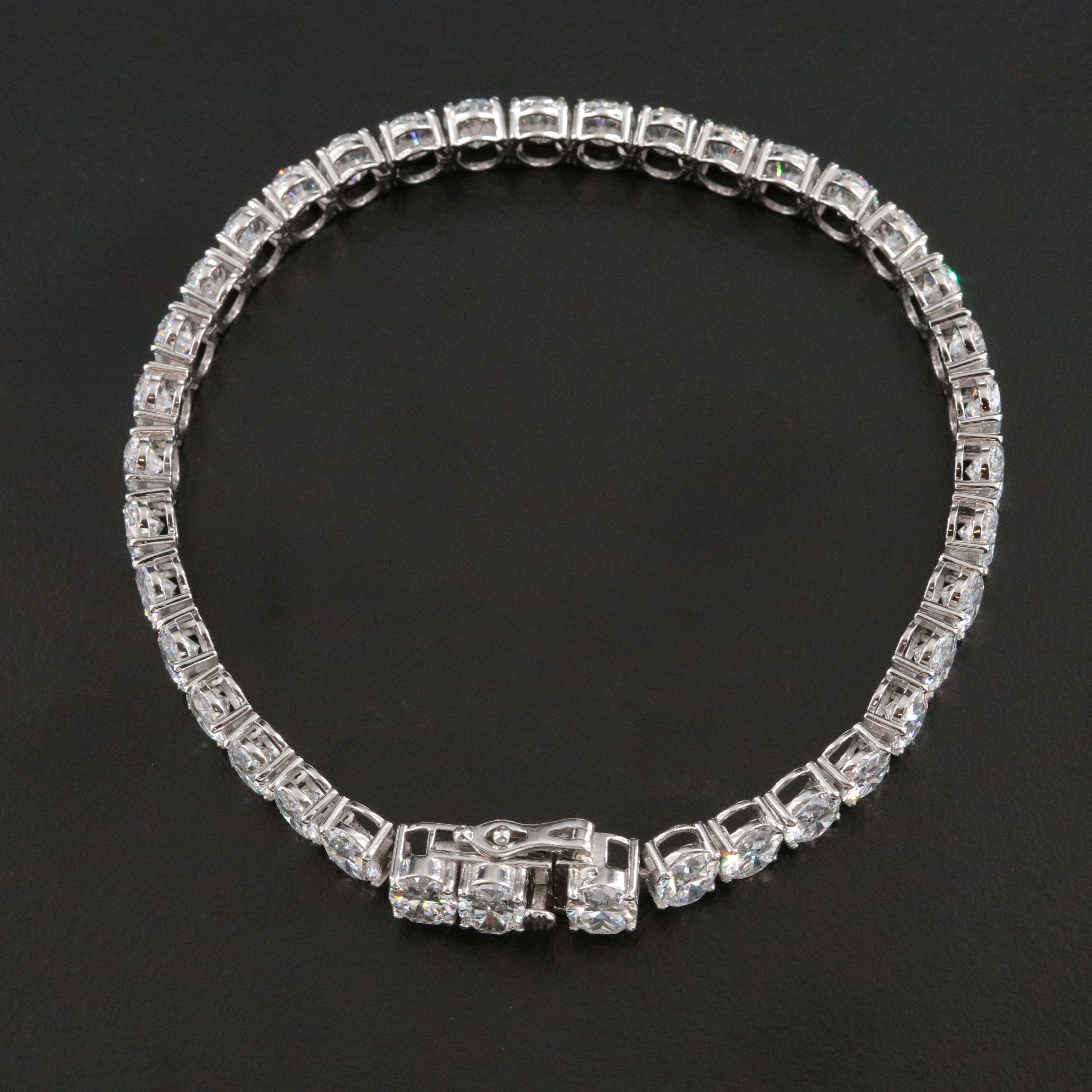 Platinum 22.38 CTW Lab Grown Diamond Line Bracelet