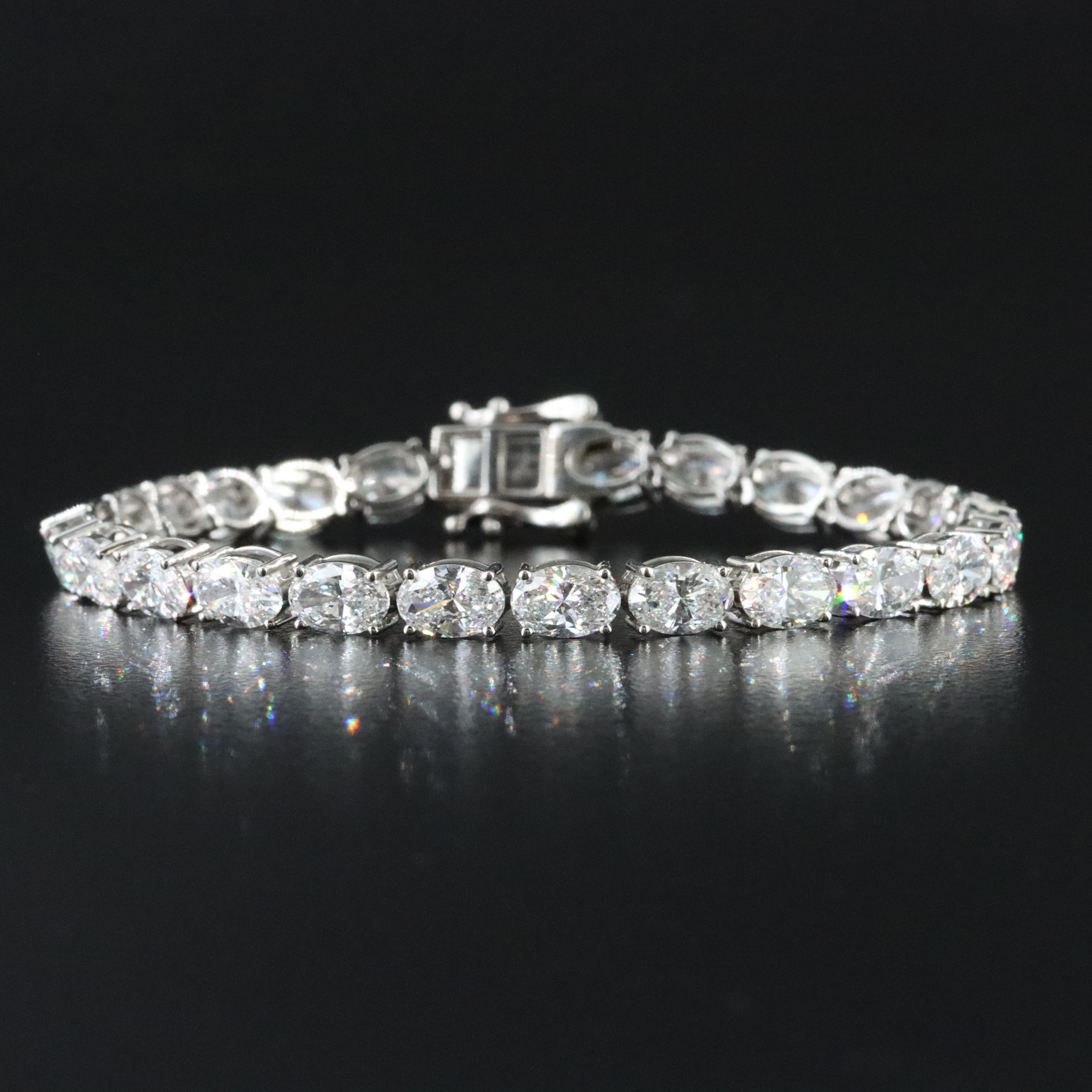 Platinum 11.97 CTW Lab Grown Diamond Line Bracelet