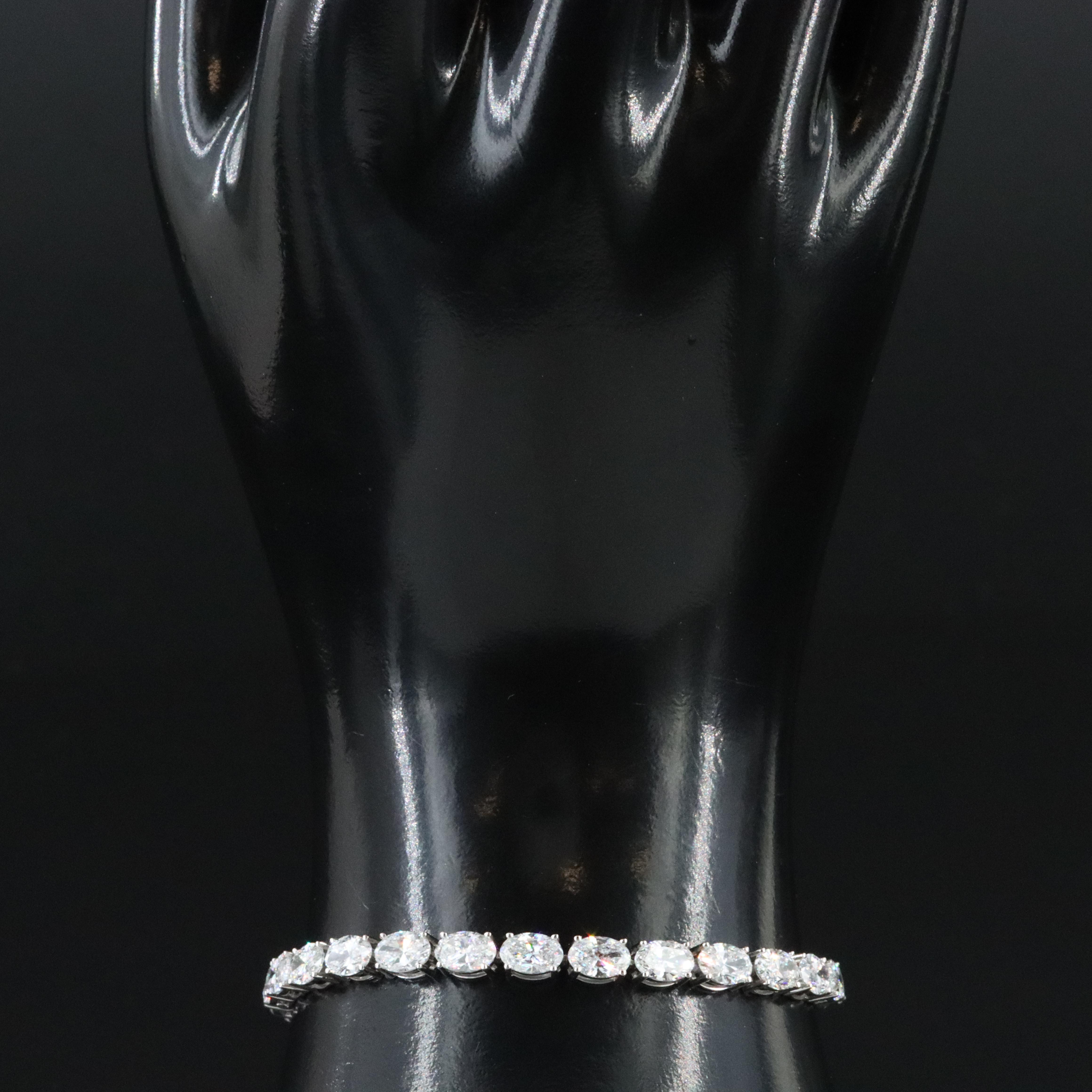 Platinum 11.97 CTW Lab Grown Diamond Line Bracelet