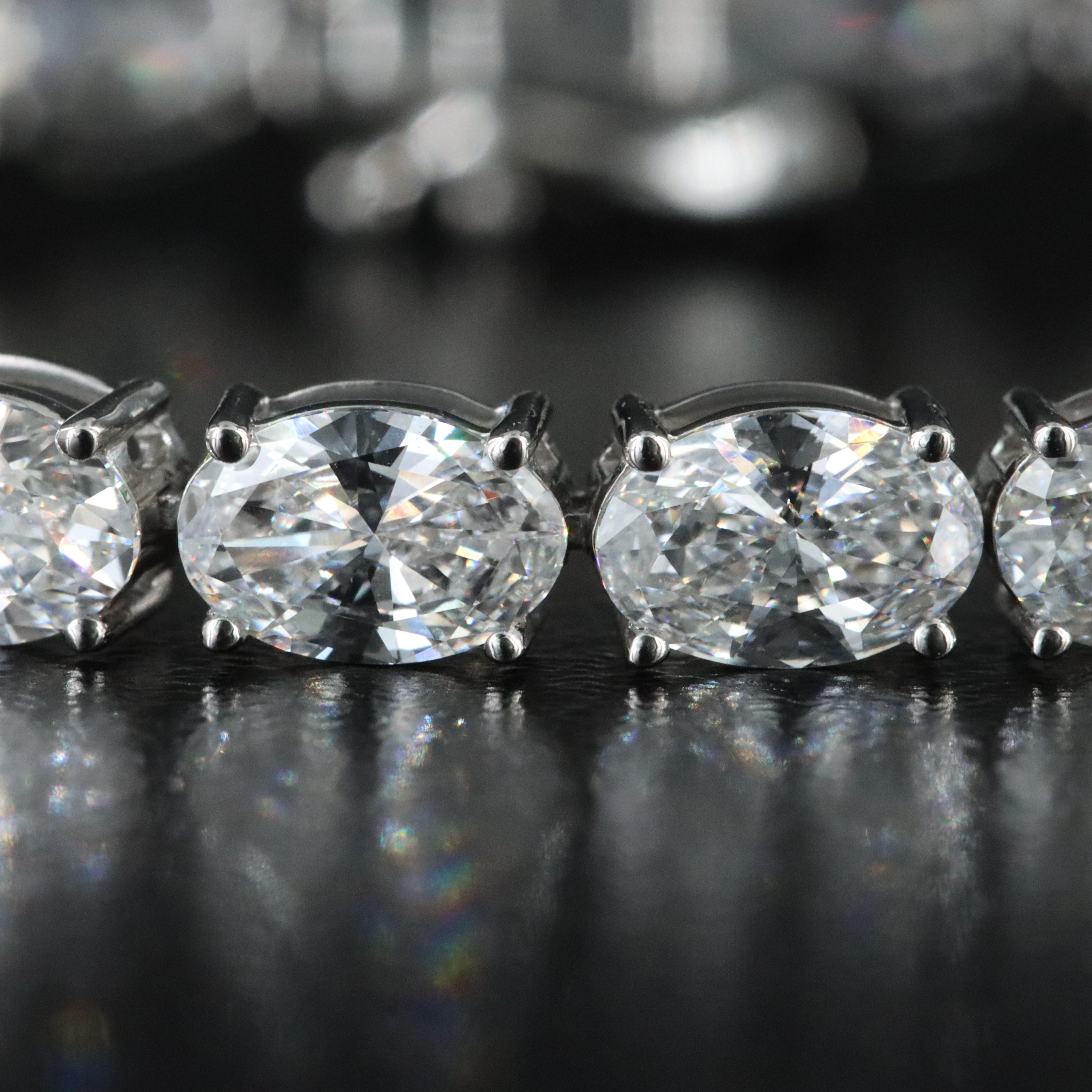 Platinum 11.97 CTW Lab Grown Diamond Line Bracelet