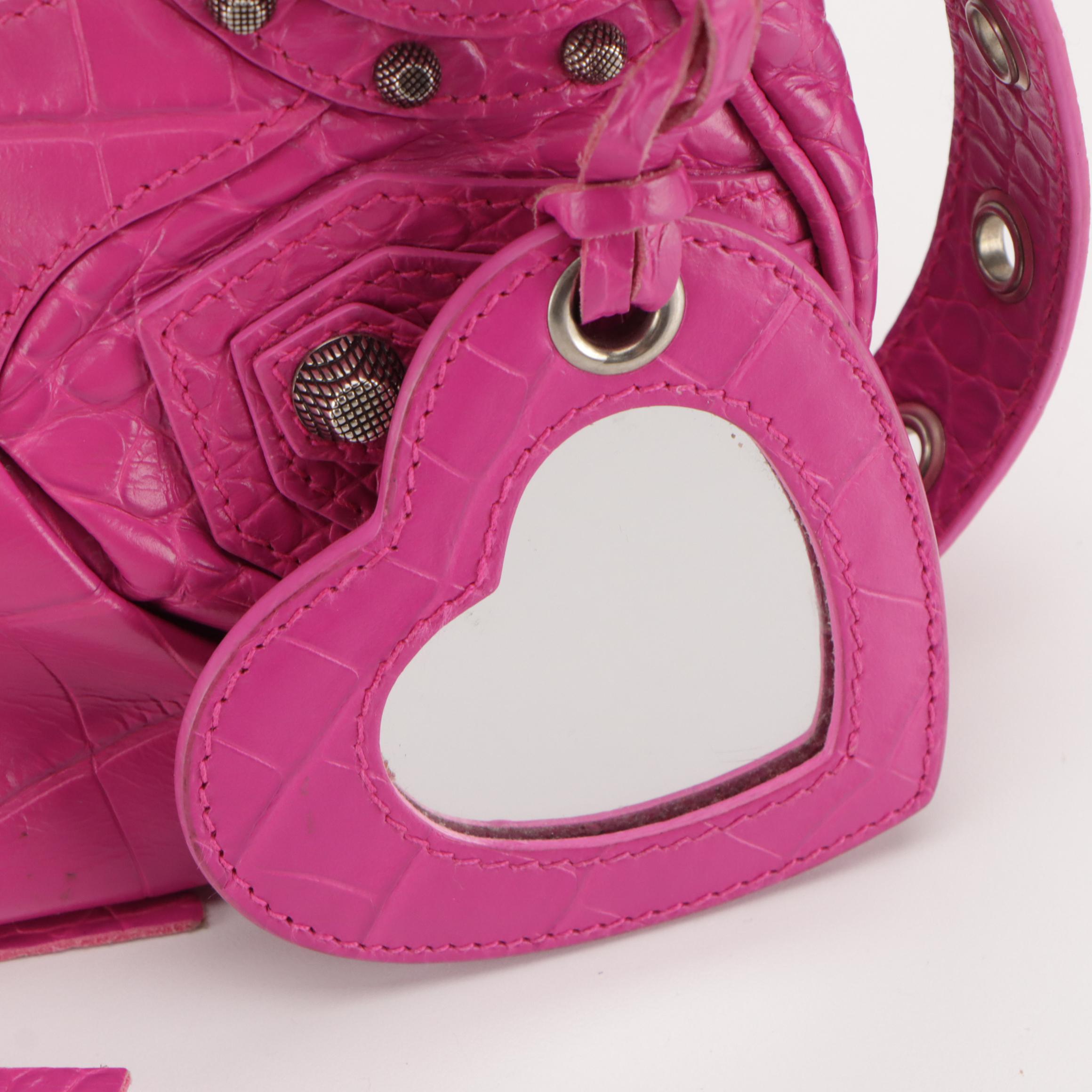 Balenciaga Le Cagole XS Shoulder Bag in Pink Lambskin Leather and Arena Hardware