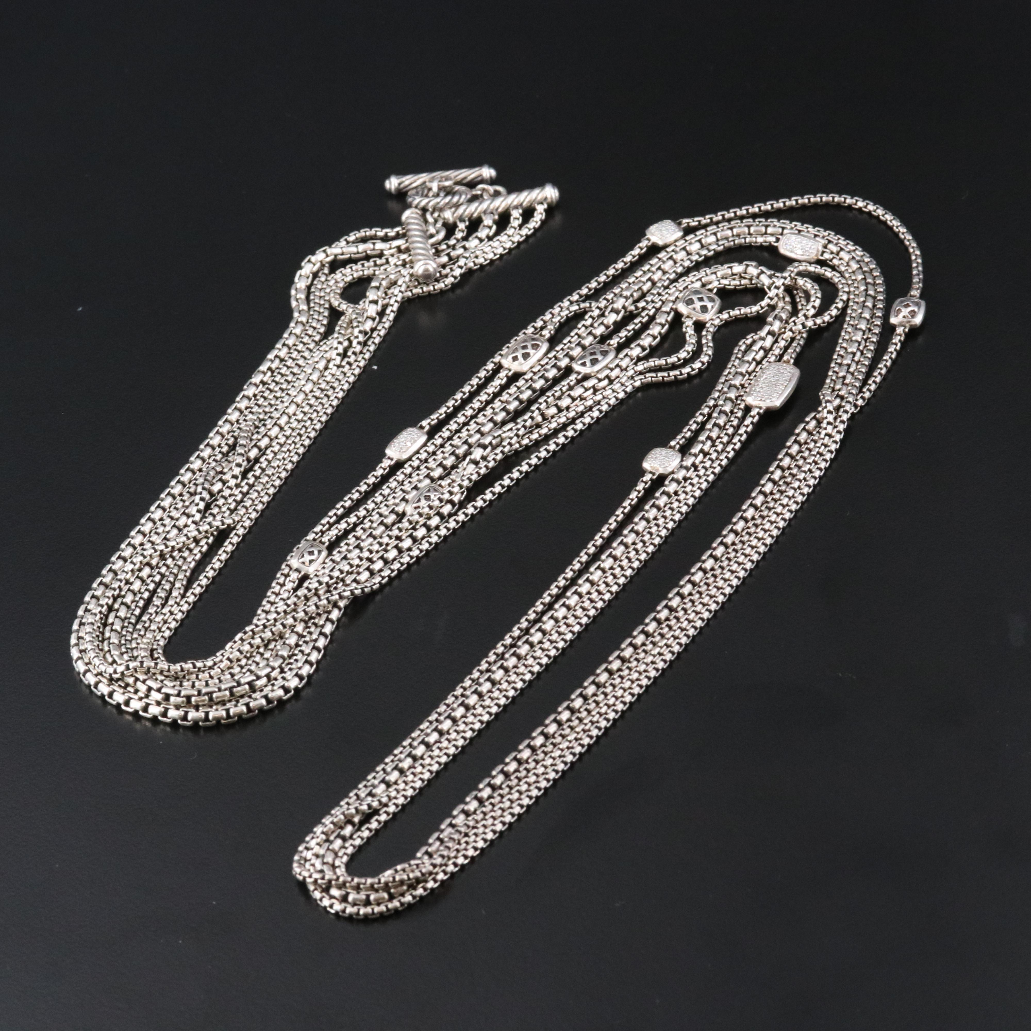 David Yurman Confetti Sterling 0.75 CTW Diamond Station Necklace