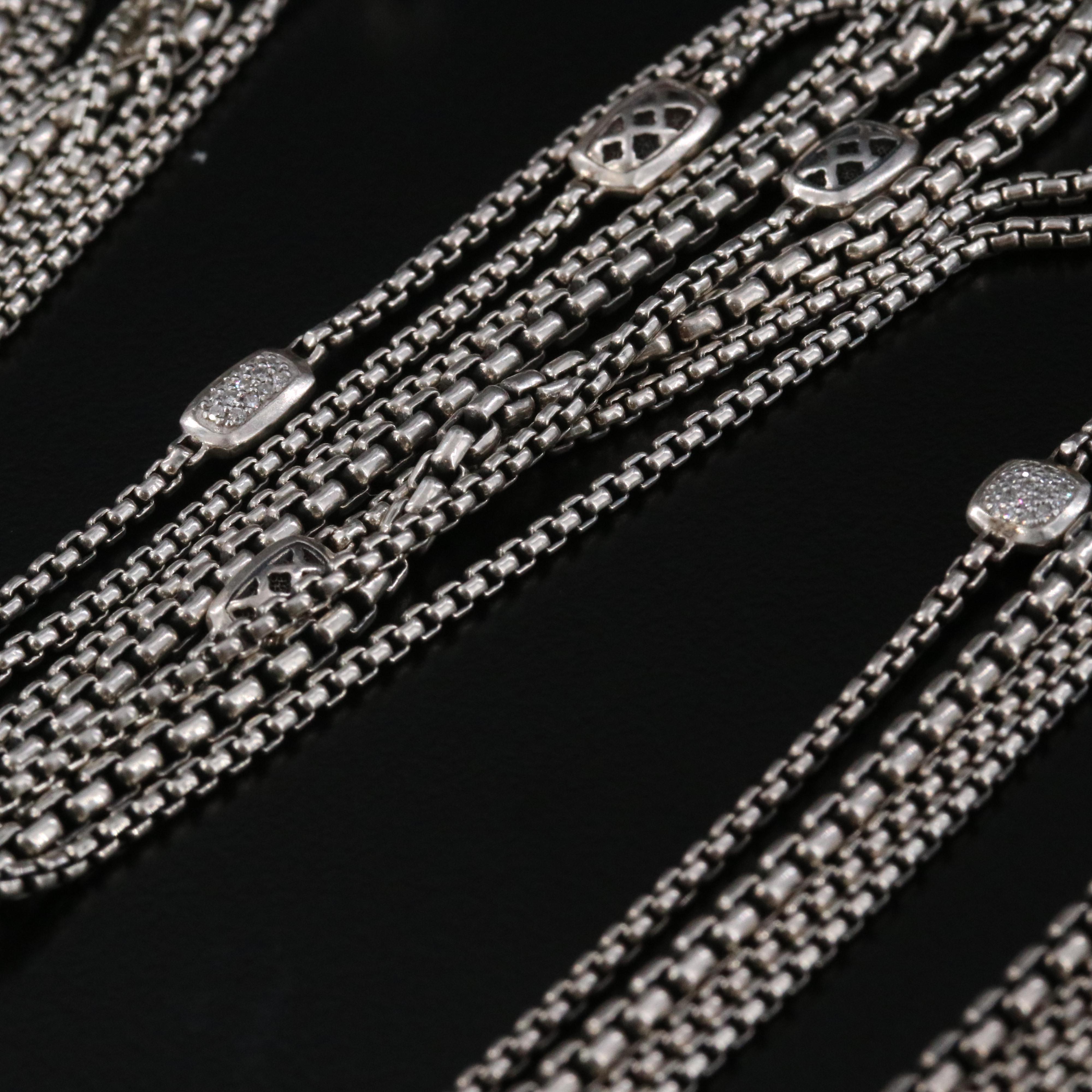 David Yurman Confetti Sterling 0.75 CTW Diamond Station Necklace