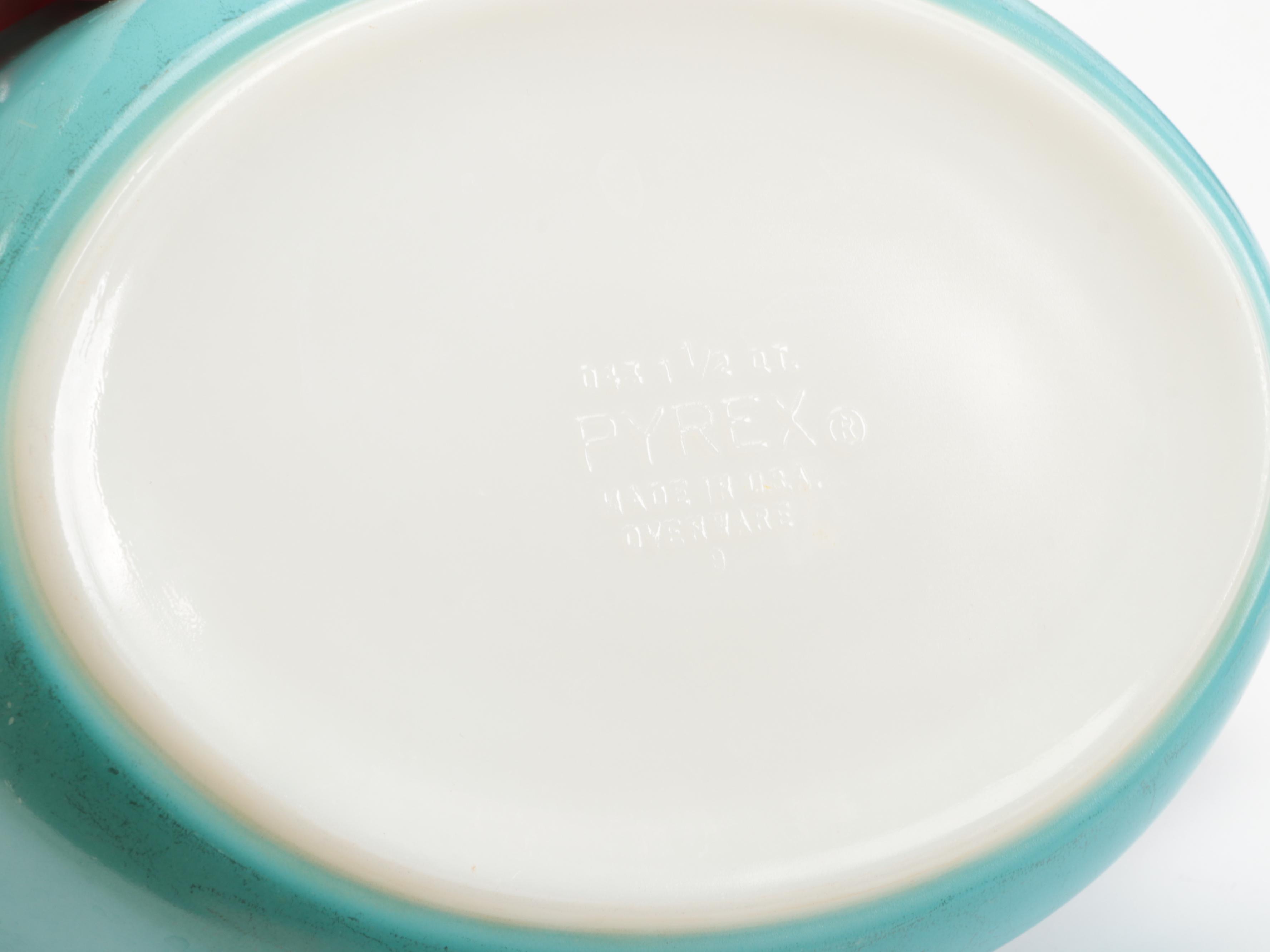 Evelyn LaMers Porcelain Vase, Pyrex "Blue Doily" Casserole with Other Vessels