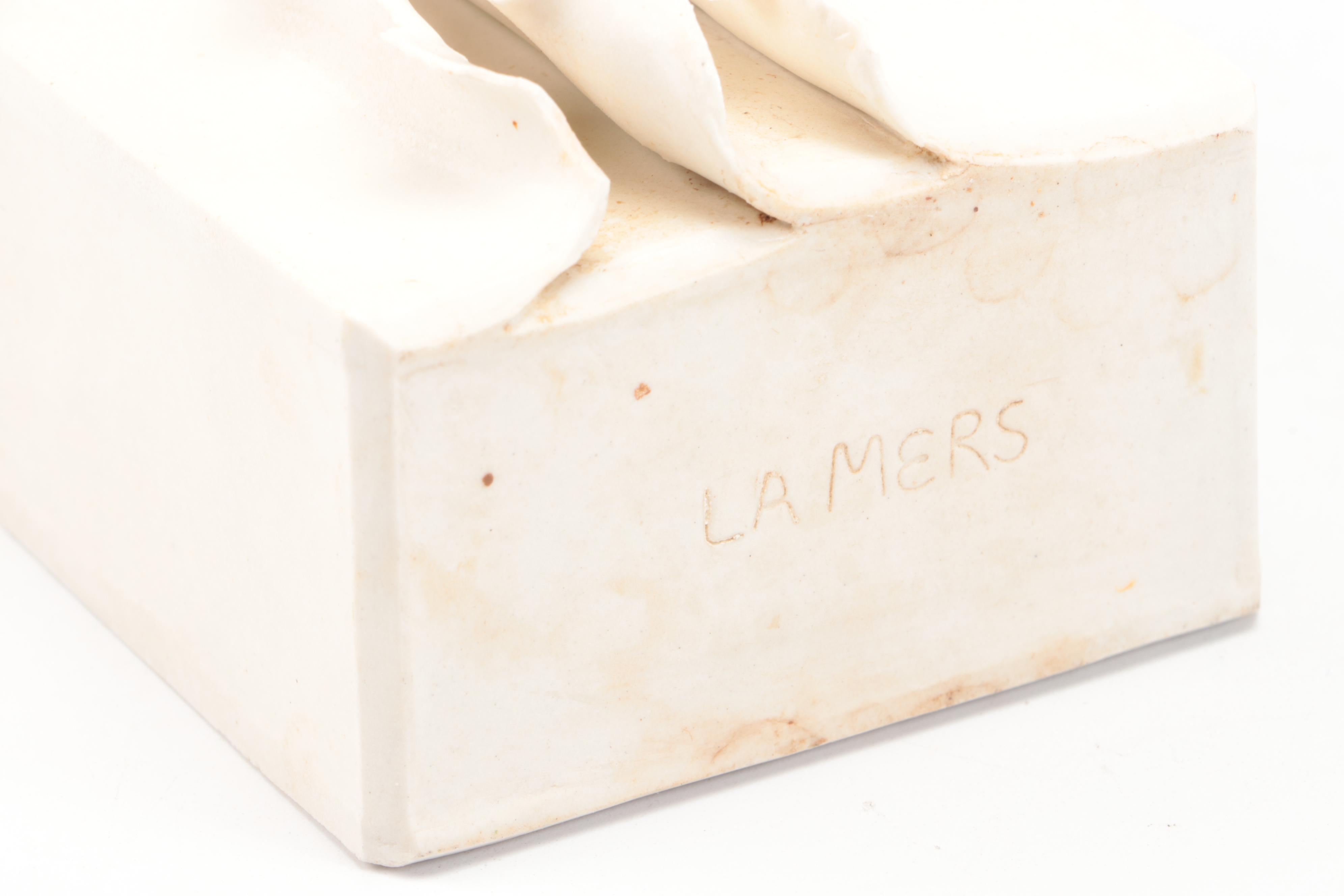 Evelyn LaMers Porcelain Vase, Pyrex "Blue Doily" Casserole with Other Vessels