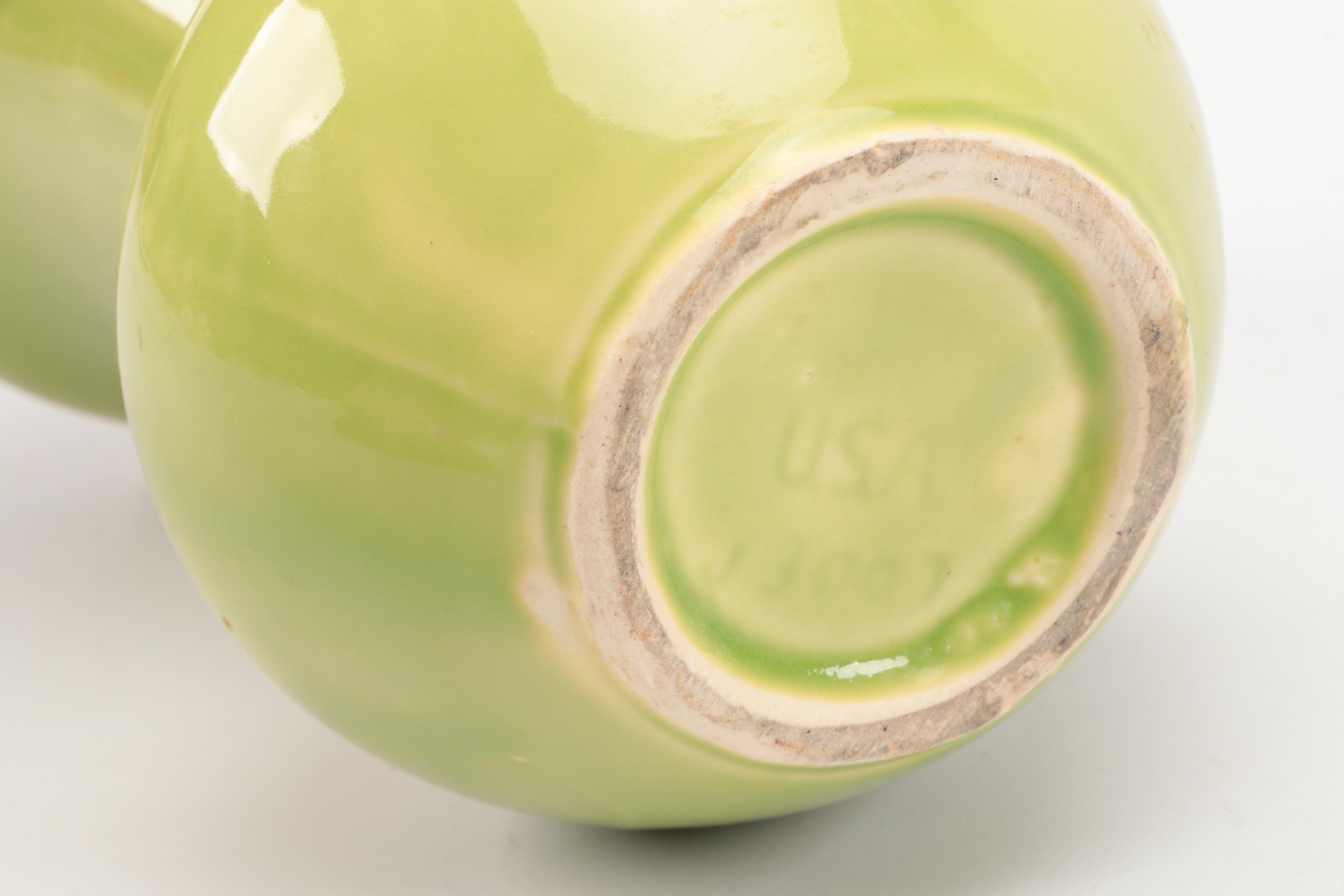 Evelyn LaMers Porcelain Vase, Pyrex "Blue Doily" Casserole with Other Vessels