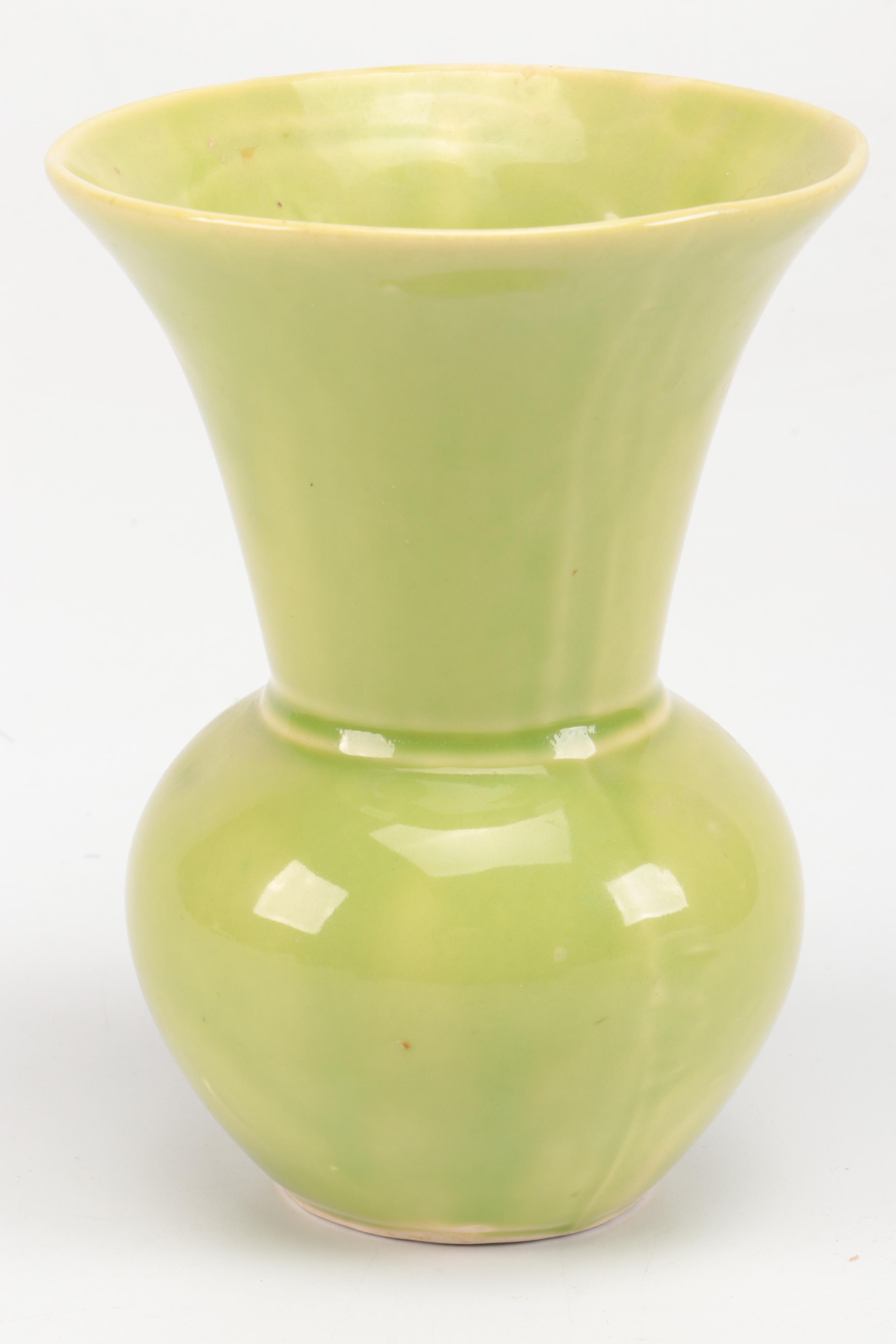 Evelyn LaMers Porcelain Vase, Pyrex "Blue Doily" Casserole with Other Vessels